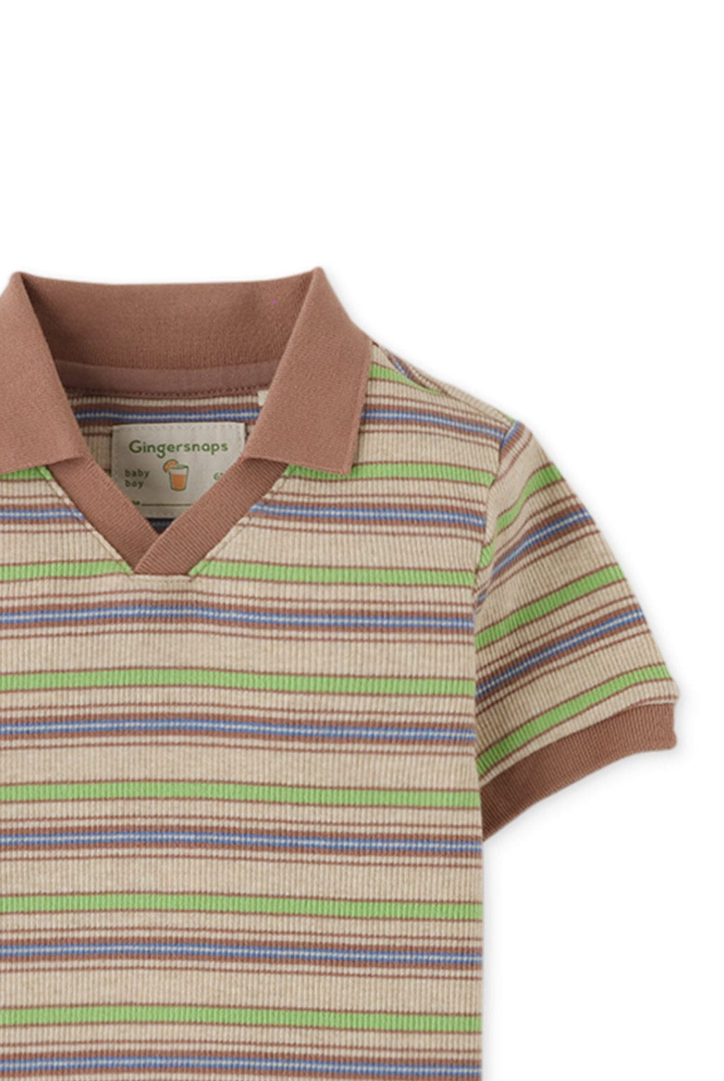 جينجرسنابس تيشيرت بولو مخطط بالعرض نص كم ولادي