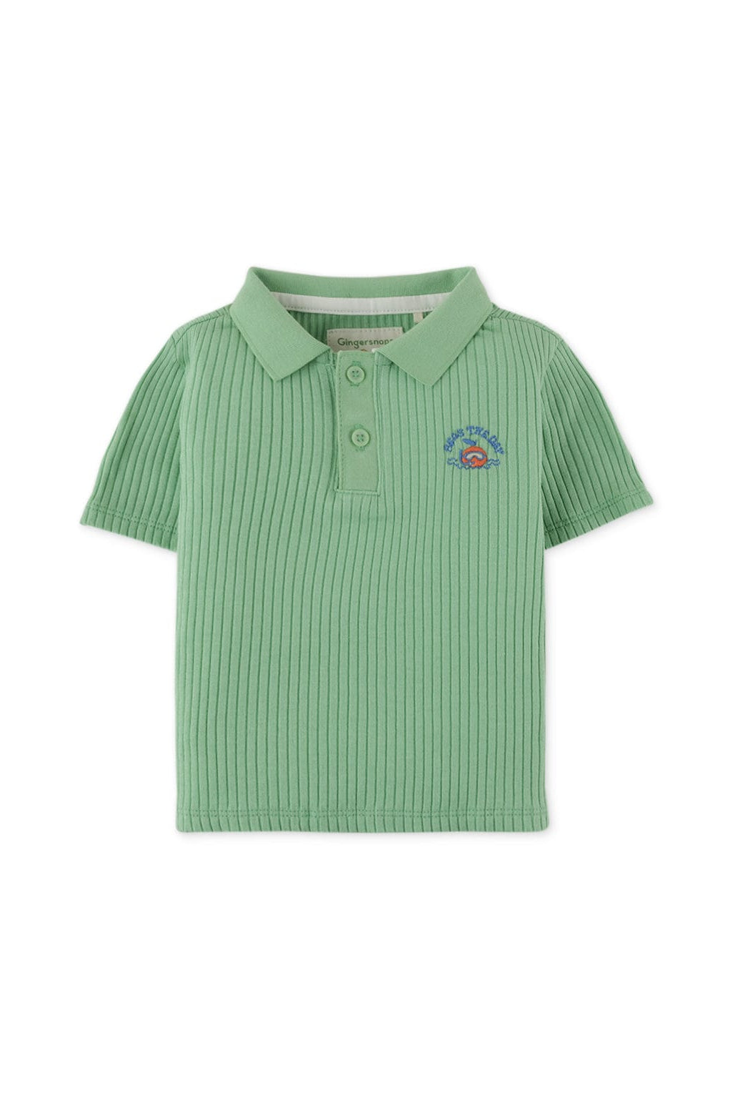 جينجرسنابس تيشيرت بولو مضلع بأزرار أمامية نص كم رضع ولادي
