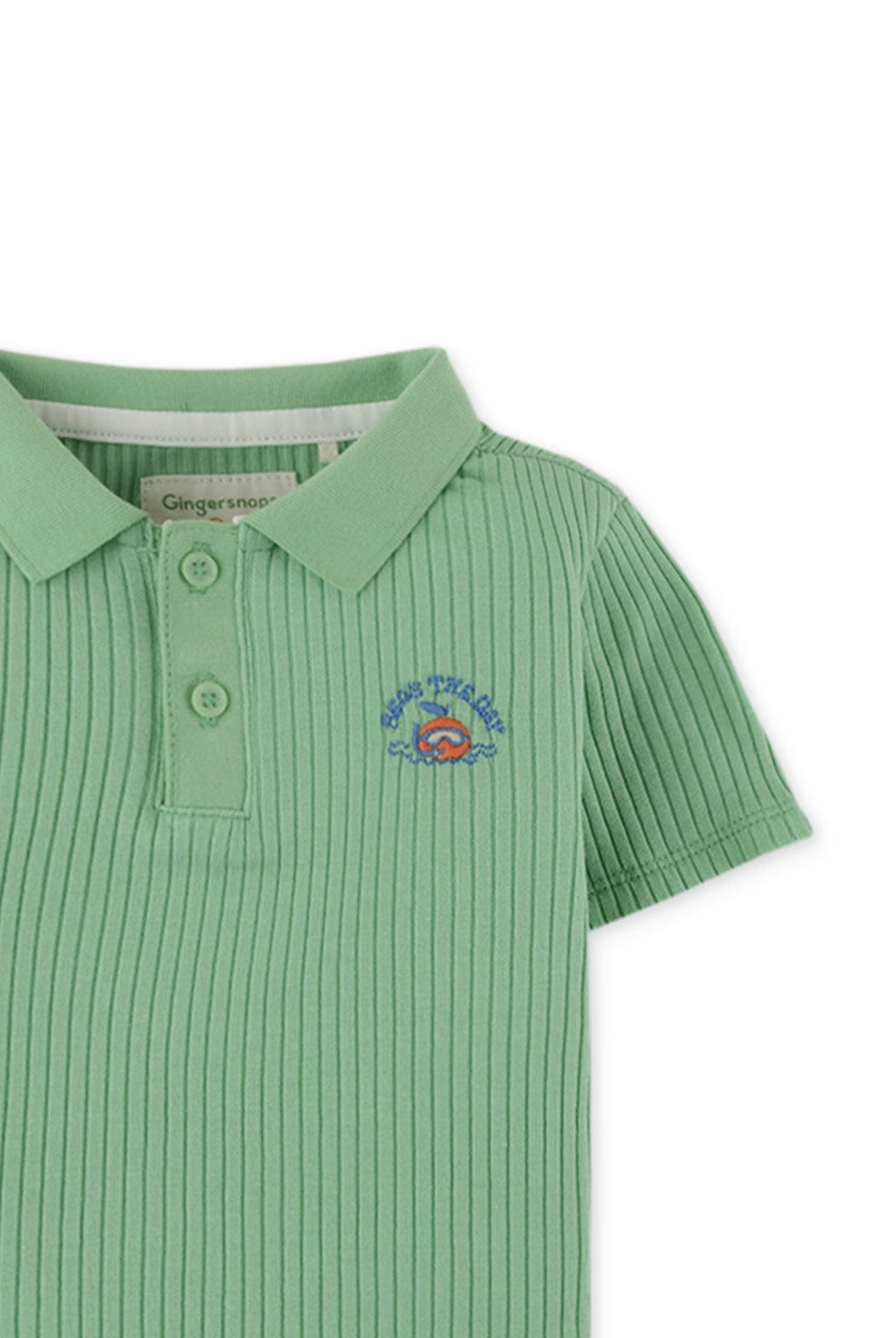 جينجرسنابس تيشيرت بولو مضلع بأزرار أمامية نص كم رضع ولادي