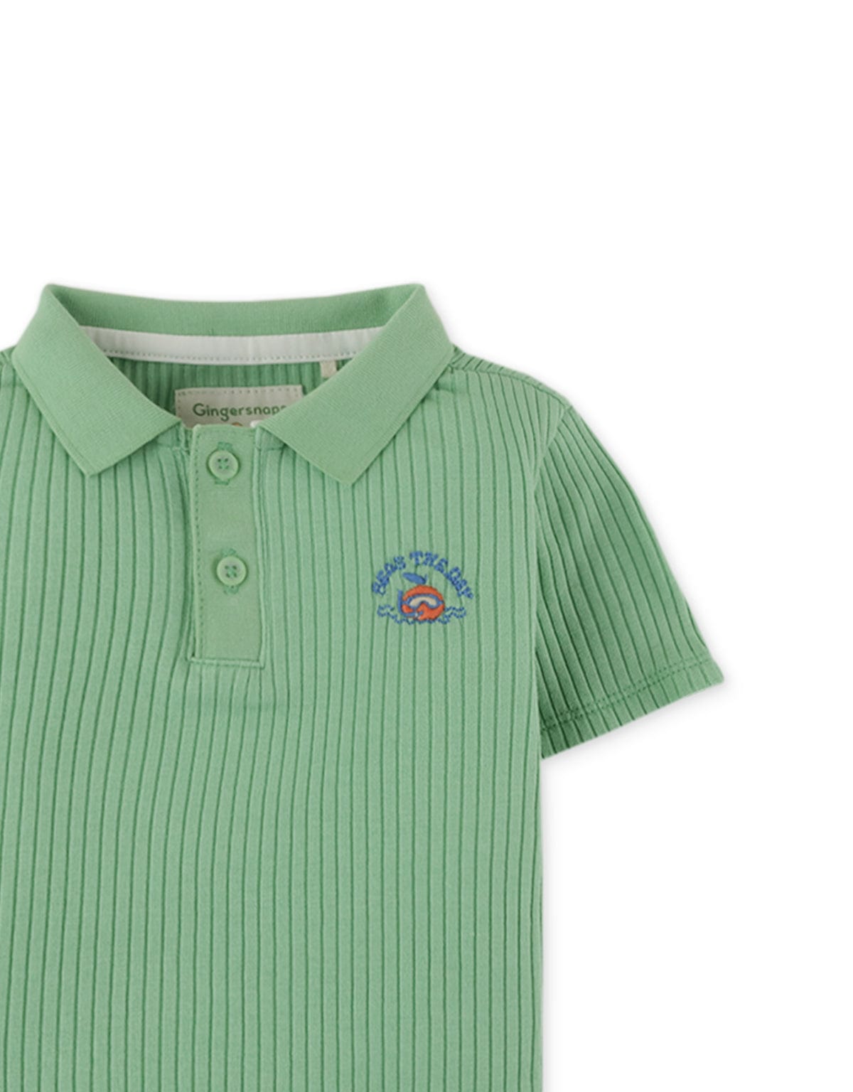 جينجرسنابس تيشيرت بولو مضلع بأزرار أمامية نص كم رضع ولادي