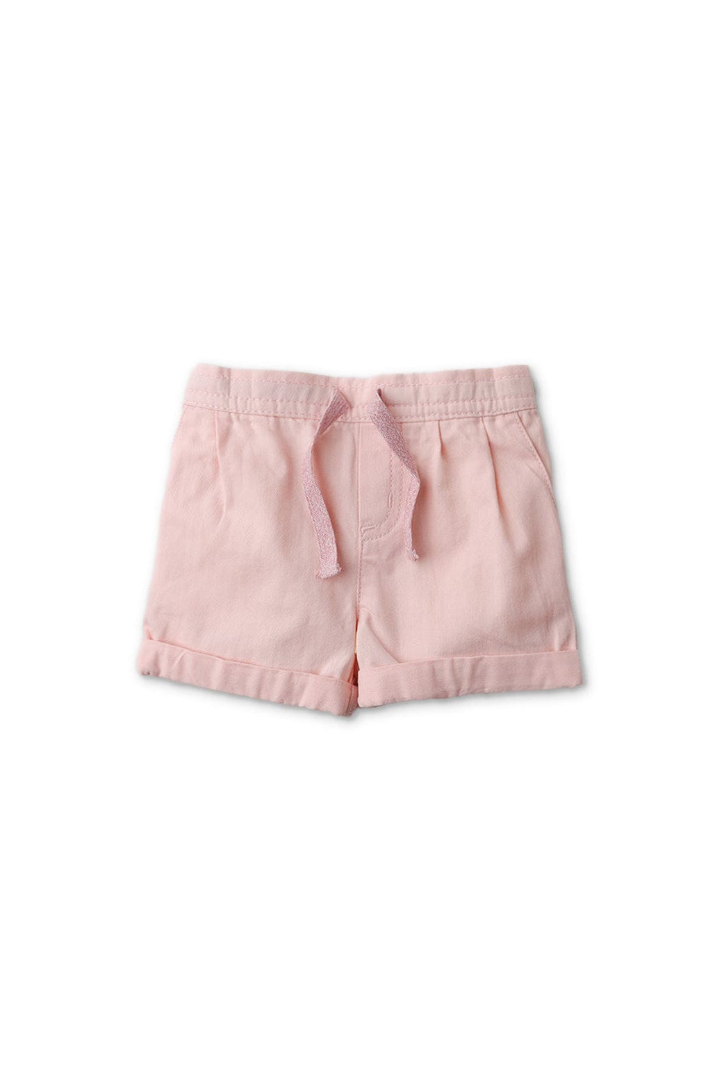 جينجرسنابس شورت ولادي رضع وردي سادة برباط بجيوب وردي