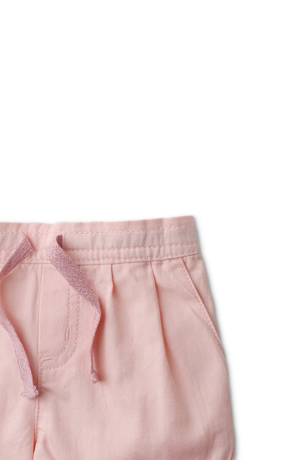 جينجرسنابس شورت ولادي رضع وردي سادة برباط بجيوب وردي