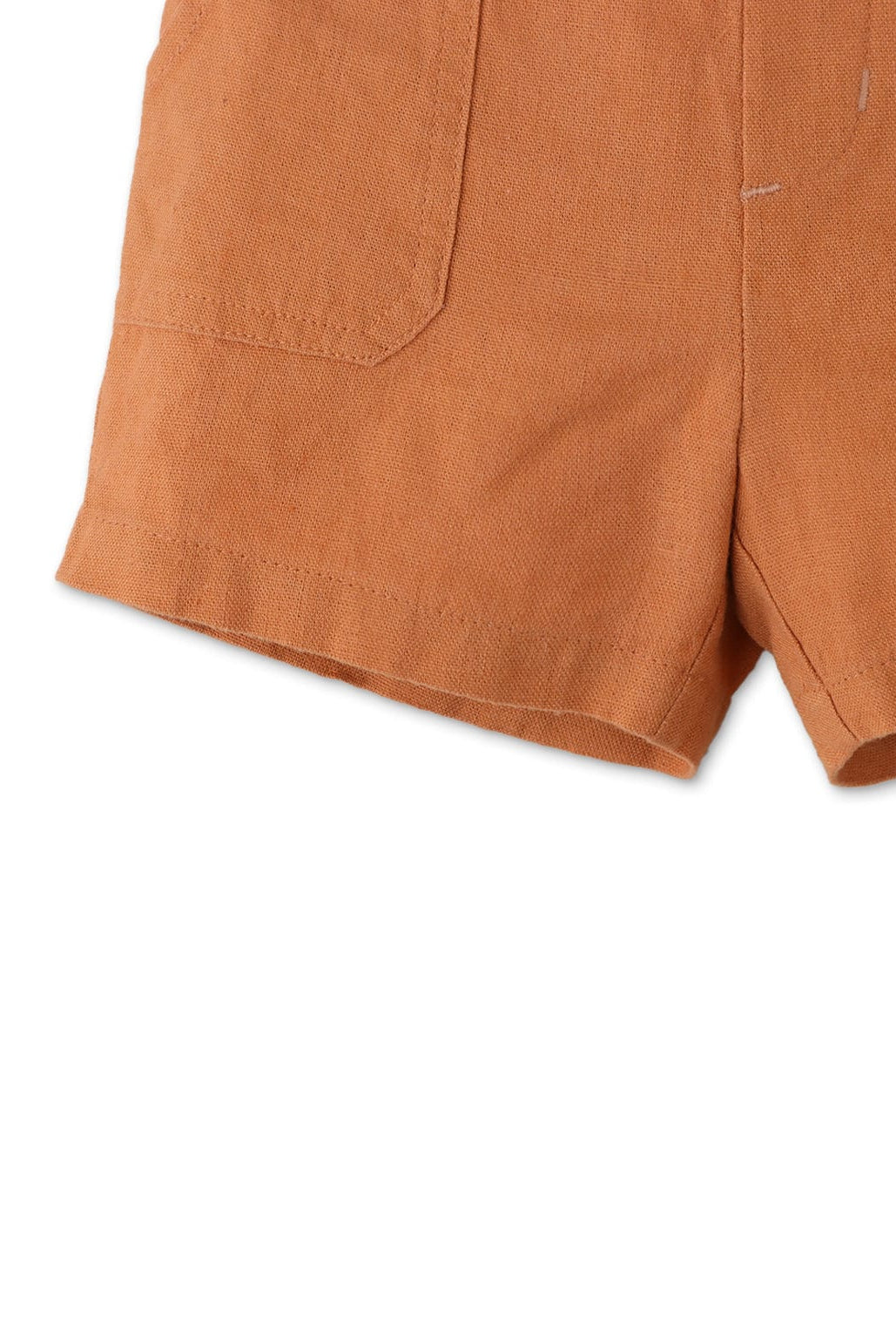 جينجرسنابس شورت اولادي رضع سادة بجيوب ورسمة خصر بني