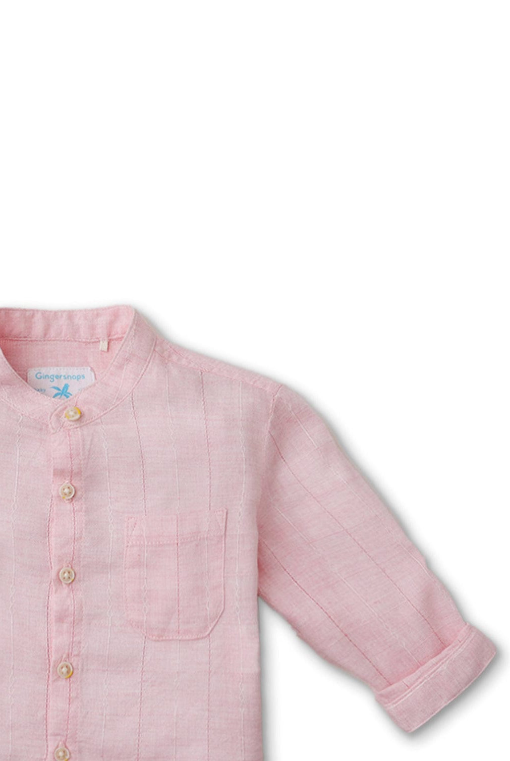 جينجرسنابس قميص بولو بأزرار أمامية أطفال رضع كم طويل وردي