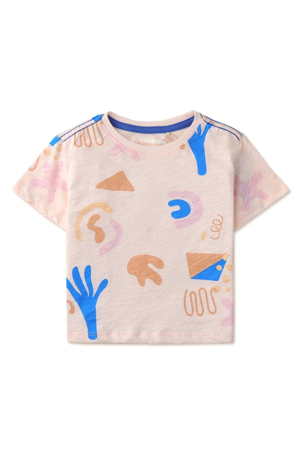 جينجرسنابس تيشيرت رضع ولادي مطبوع بتطريز على الكتف وردي