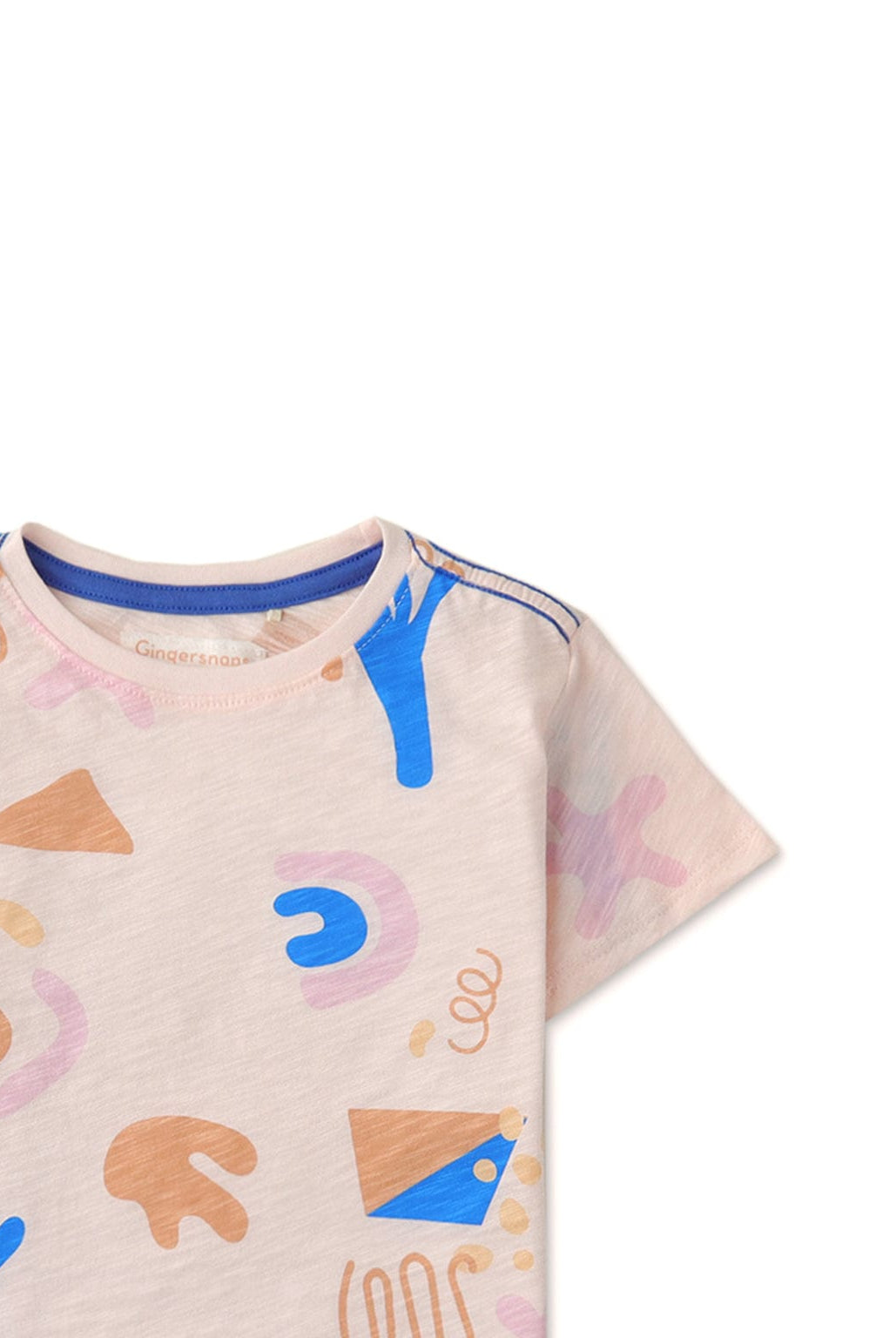 جينجرسنابس تيشيرت رضع ولادي مطبوع بتطريز على الكتف وردي