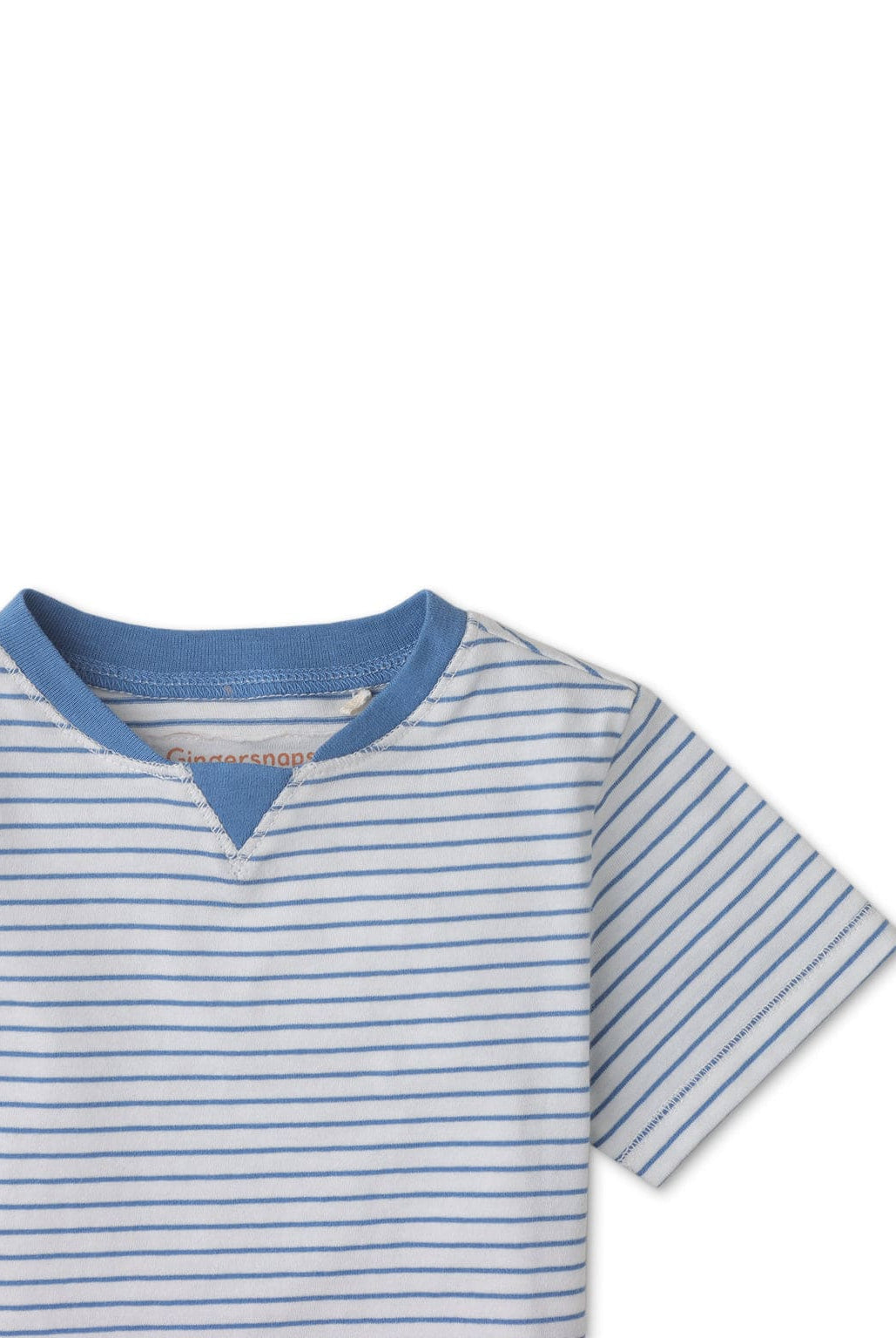 جينجرسنابس تيشيرت مخطط بالعرض نص كم بيبي أولاد أزرق