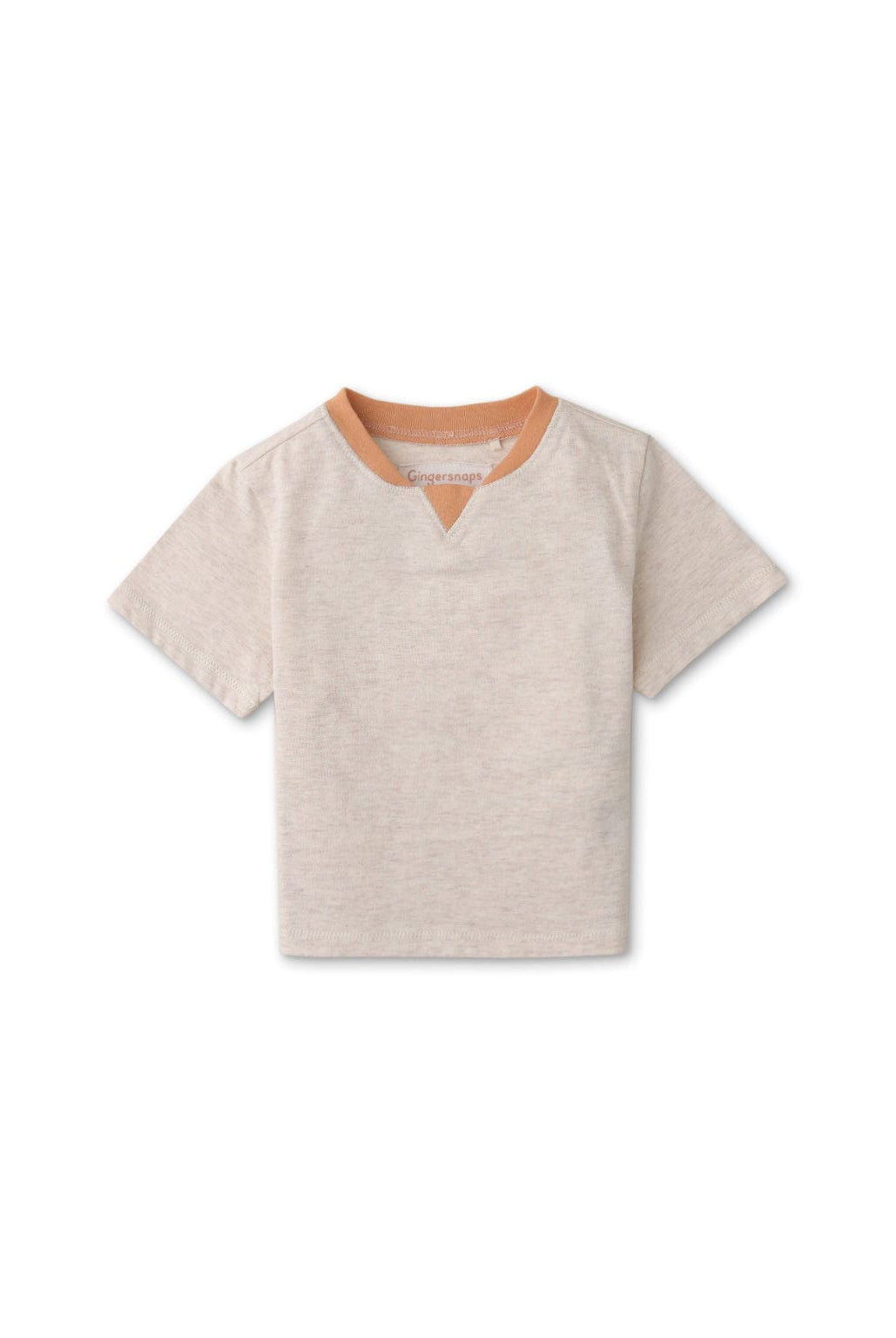 جينجرسنابس تيشيرت سادة برقبة دائرية نص كم بيبي أولاد بيج