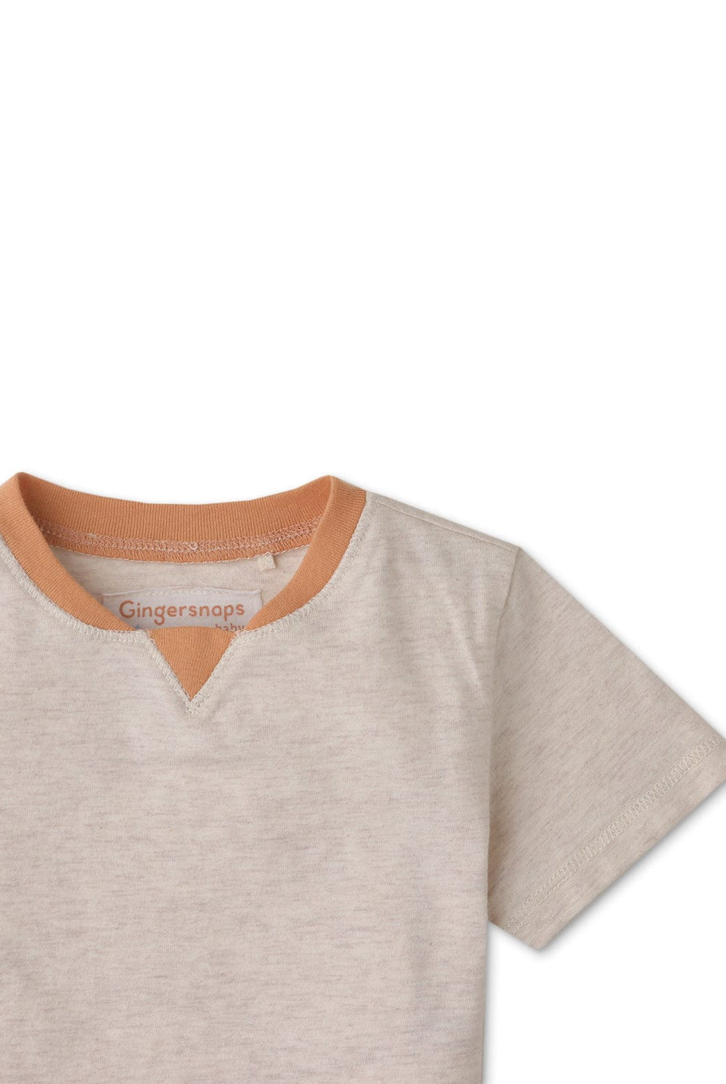 جينجرسنابس تيشيرت سادة برقبة دائرية نص كم بيبي أولاد بيج