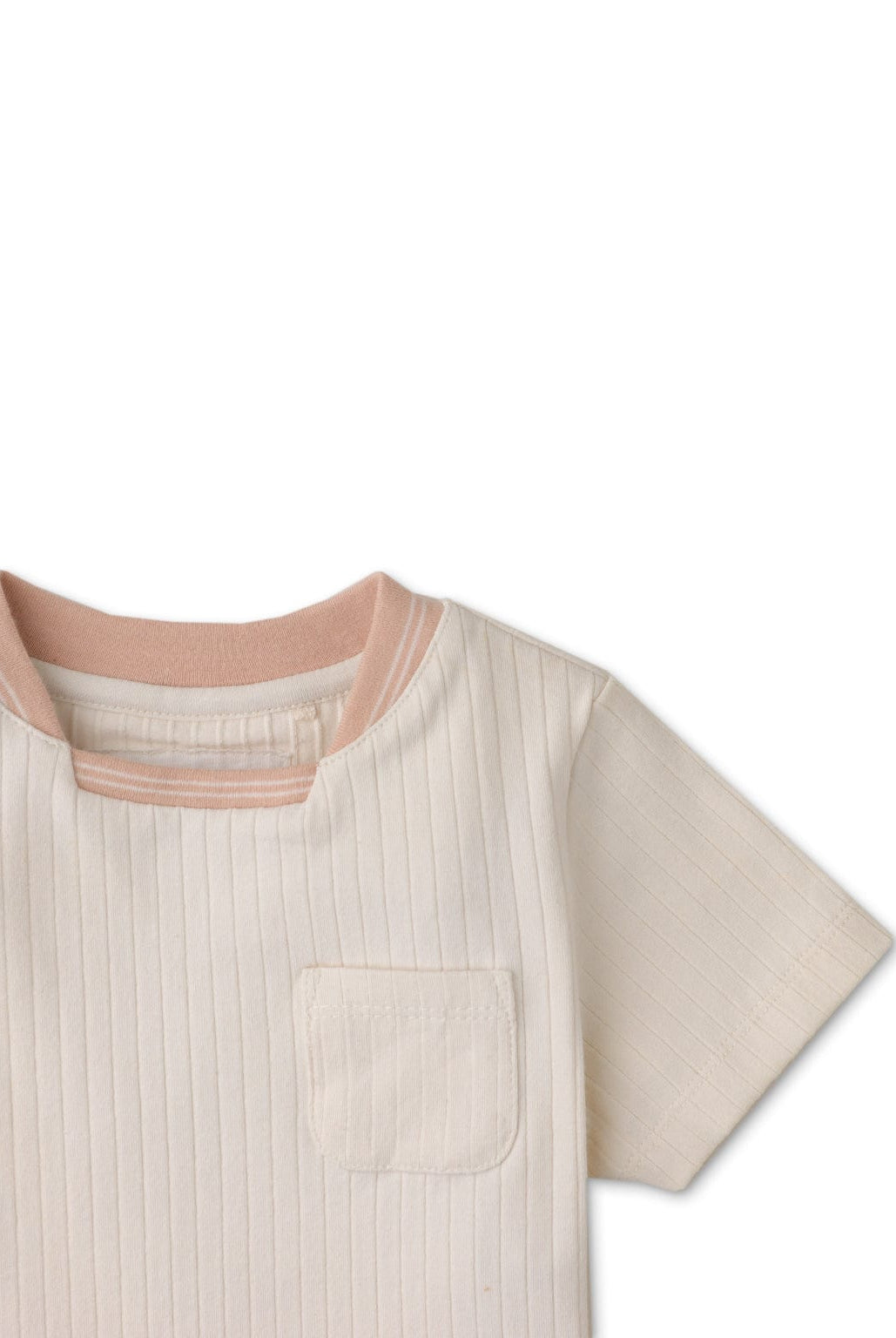 جينجرسنابس تيشيرت مضلع بالطول نص كم برقبة دائرية بيبي أولاد أبيض