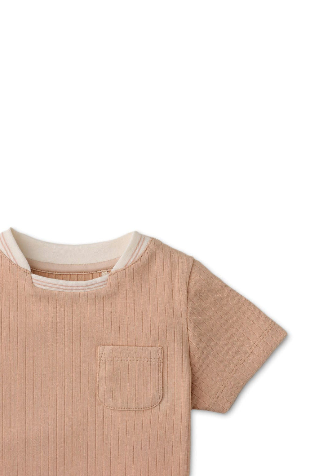 جينجرسنابس تيشيرت مضلع بالطول بياقة مفتوحة نص كم بيبي أولاد بني