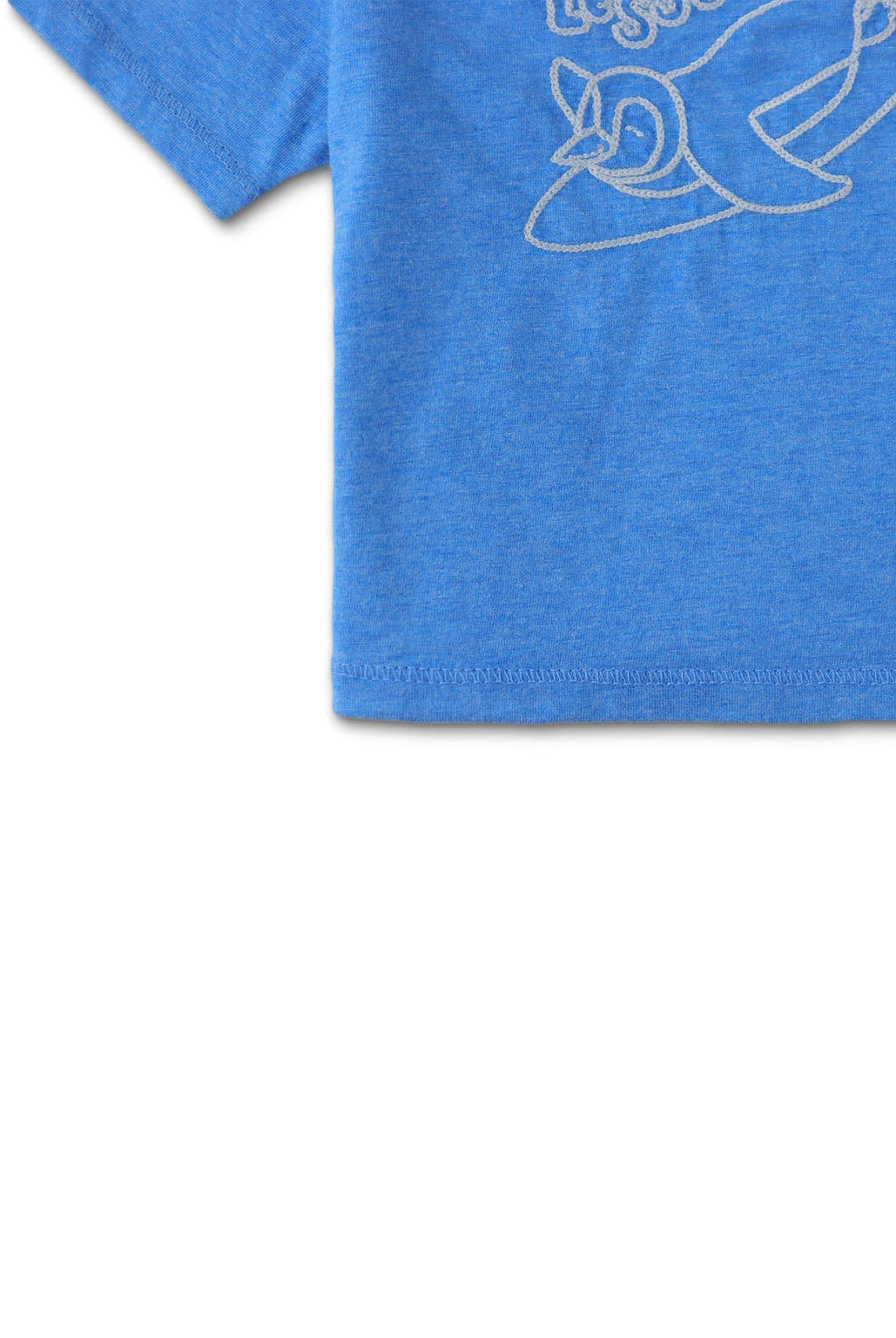 جينجرسنابس تيشيرت مطرز نص كم بياقة دائرية أطفالي ولاد أزرق