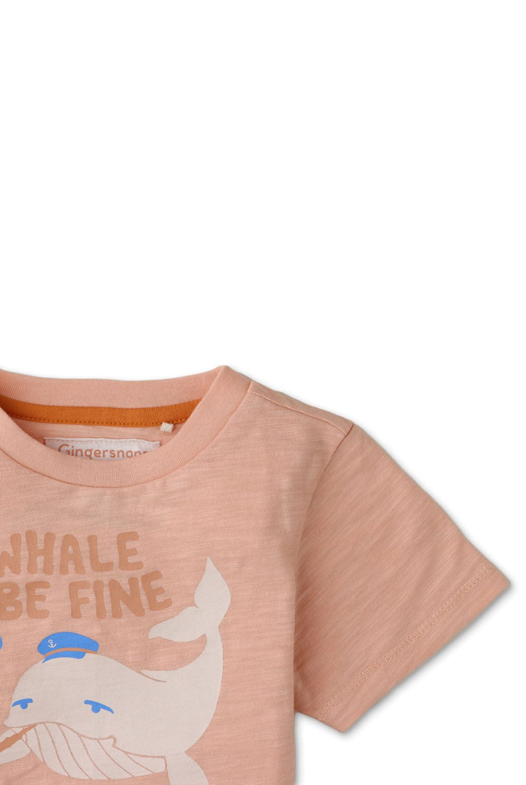 جينجرسنابس تيشيرت بطبعة أمامية نص كم بياقة دائرية بيبي أولاد خوخي