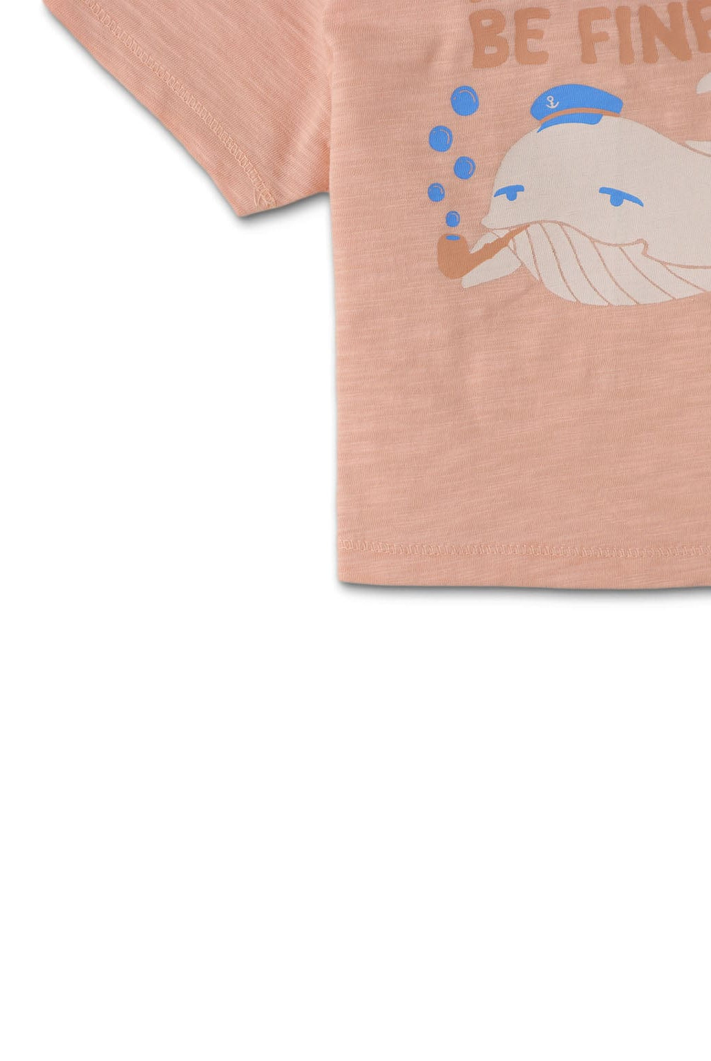 جينجرسنابس تيشيرت بطبعة أمامية نص كم بياقة دائرية بيبي أولاد خوخي