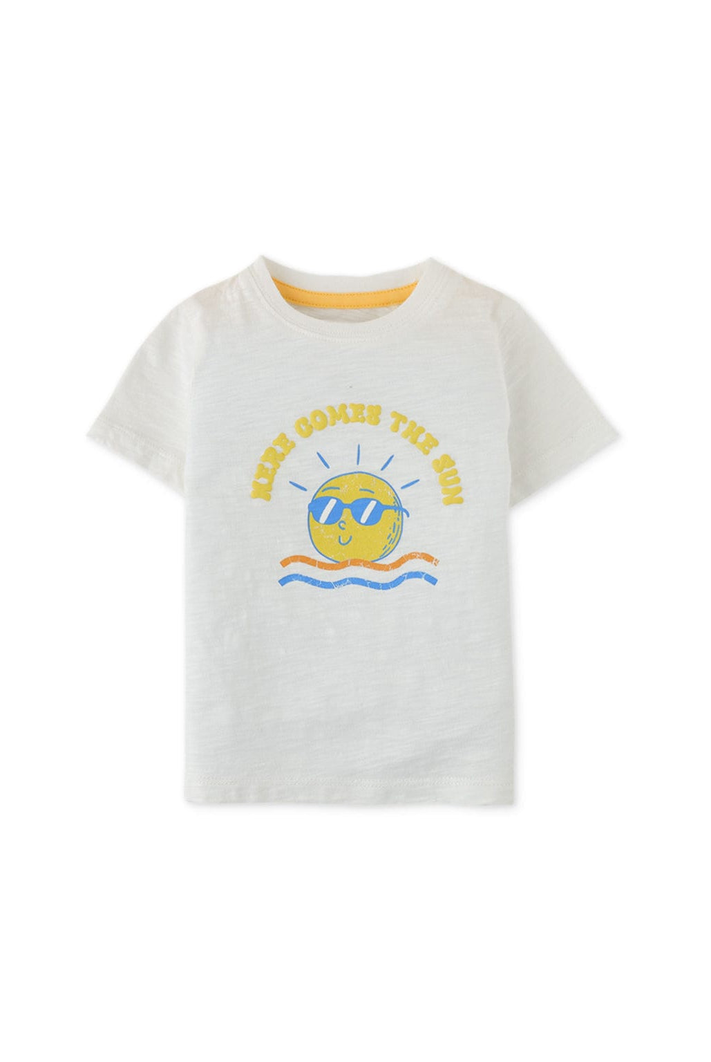 جينجرسنابس تيشيرت بيبي ولادي نص كم بطبعة شمس