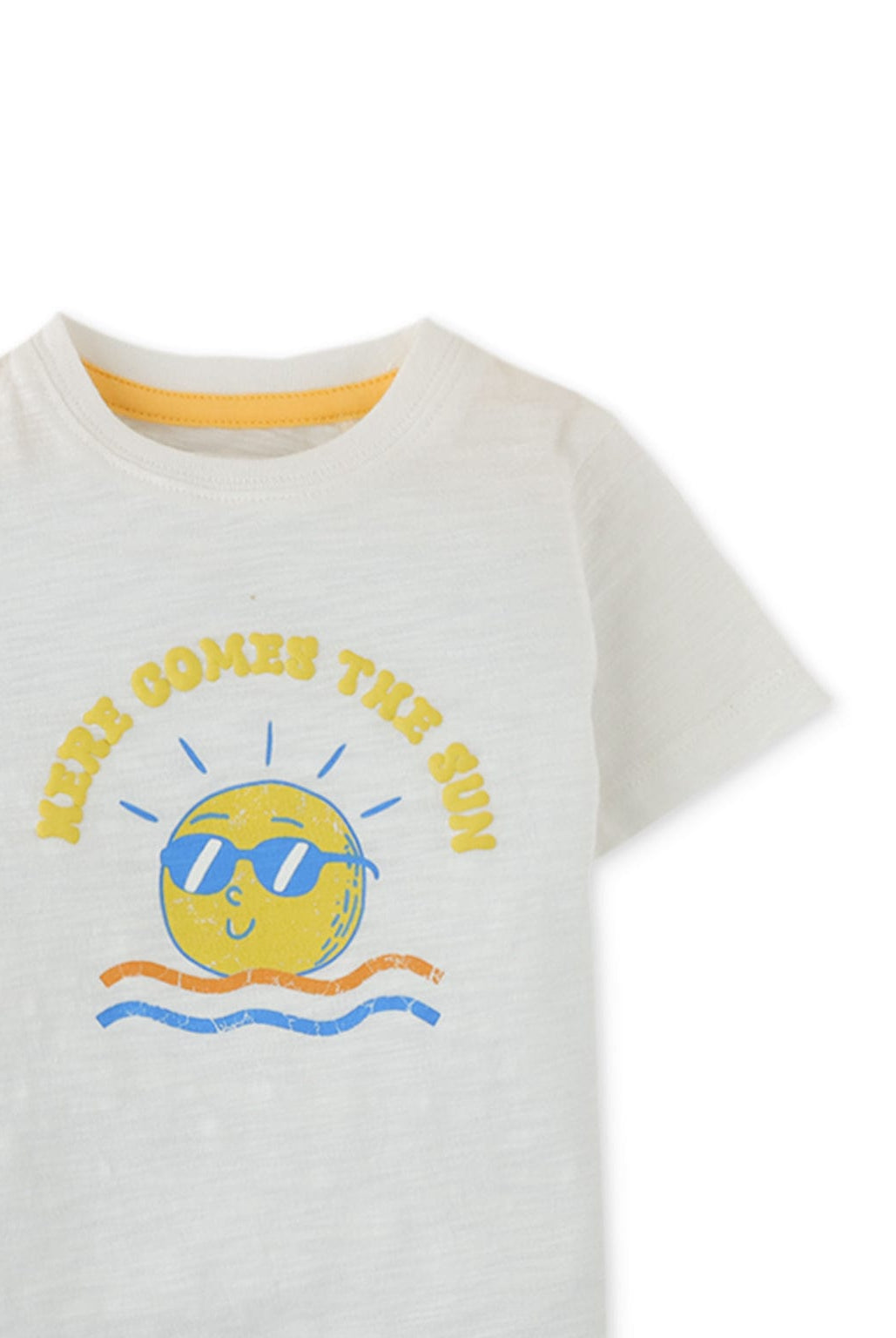 جينجرسنابس تيشيرت بيبي ولادي نص كم بطبعة شمس