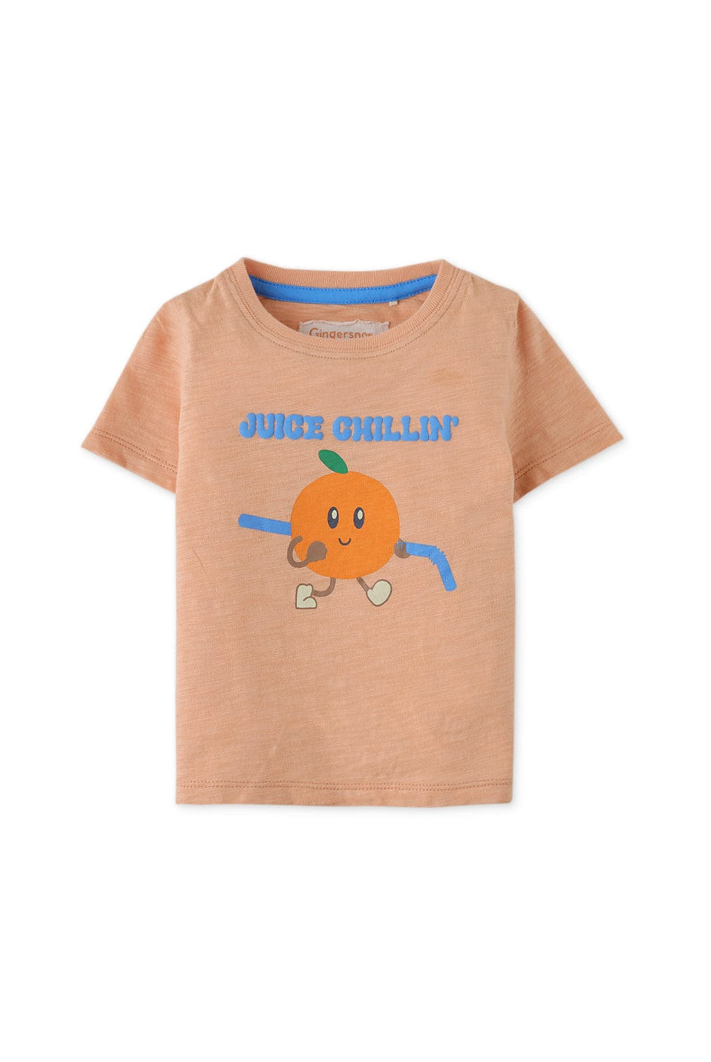 جينجرسنابس تيشيرت بيبي ولادي نص كم بطبعة برتقال