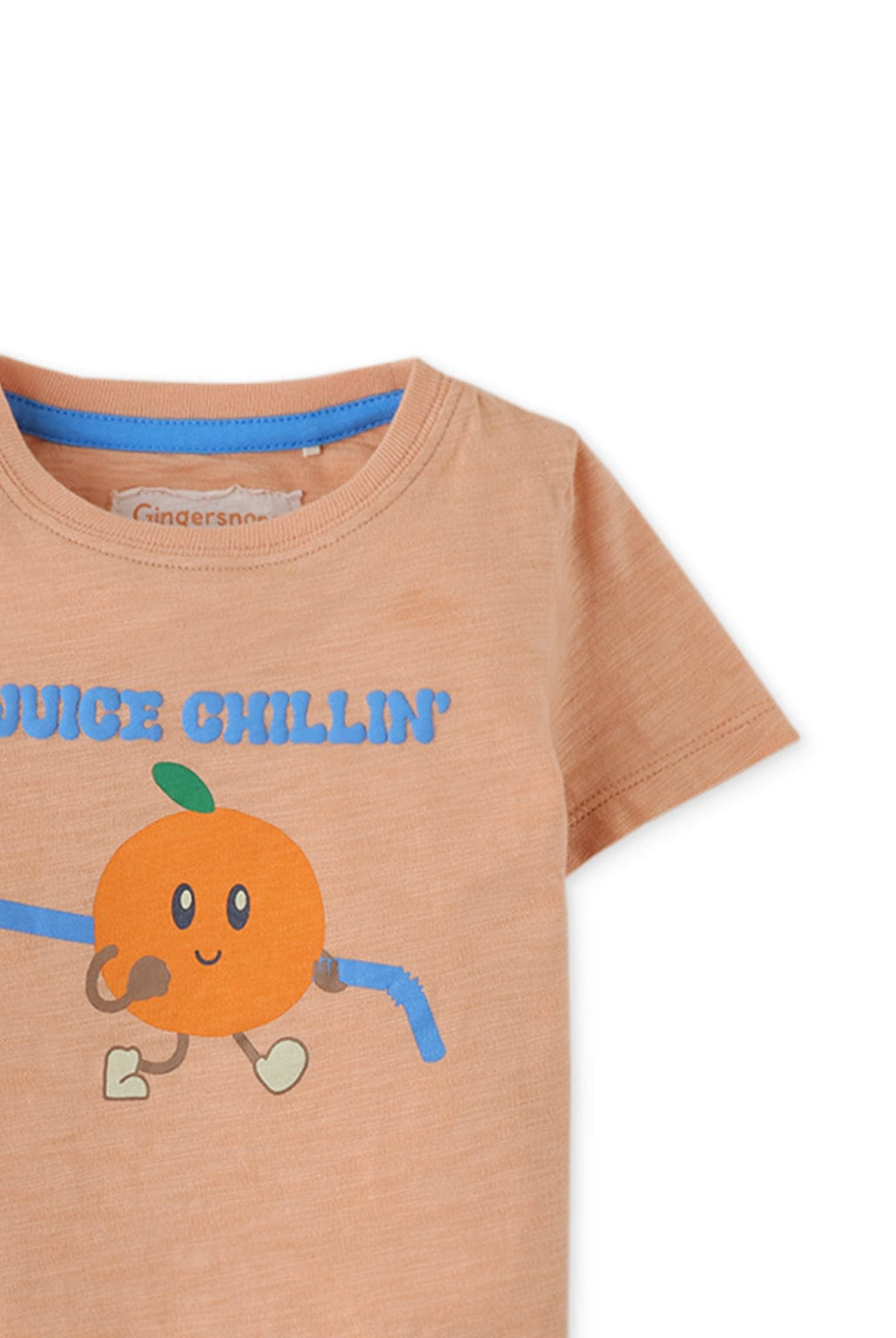 جينجرسنابس تيشيرت بيبي ولادي نص كم بطبعة برتقال
