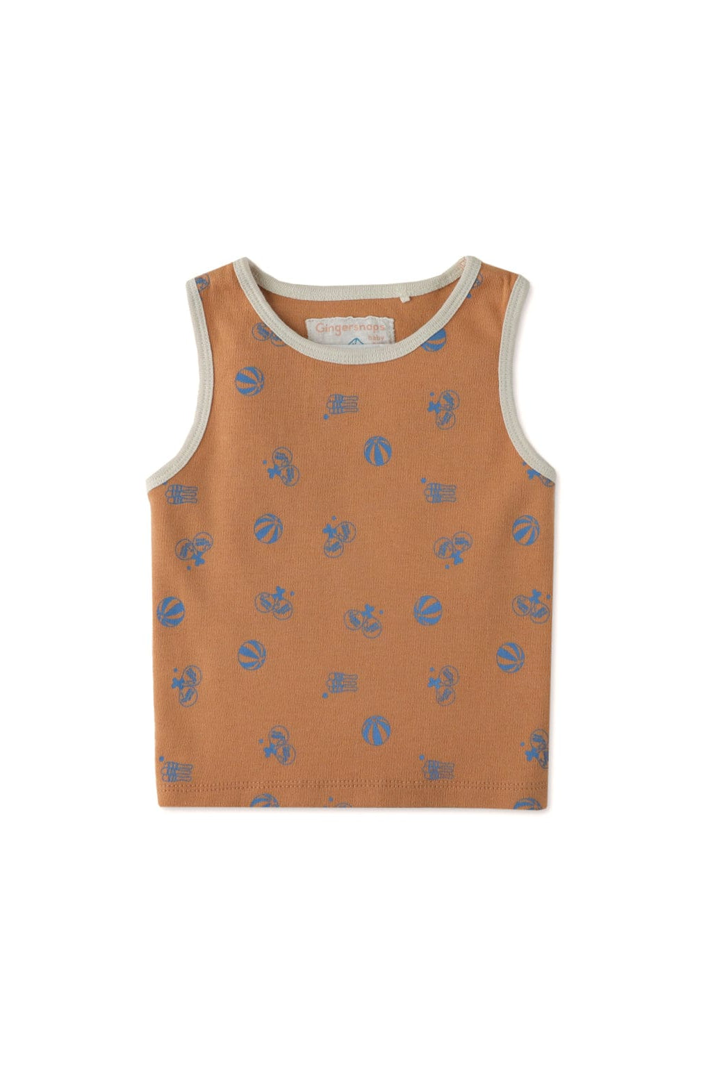 جينجرسنابس تانك توب بيبي ولادي بطبعة ألعاب بني