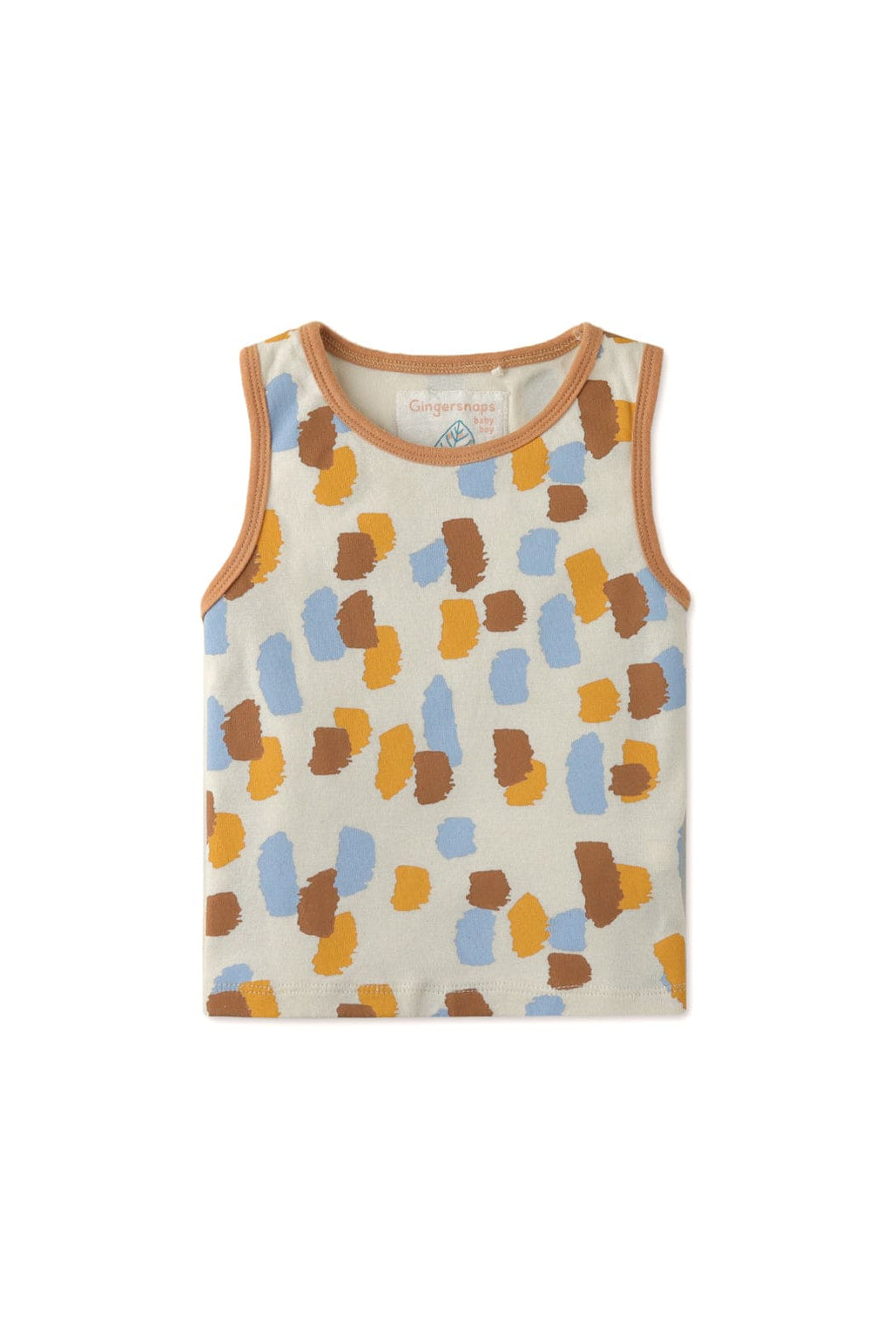 جينجرسنابس تيشيرت رضع ولادي بدون أكمام مطبوع بيج