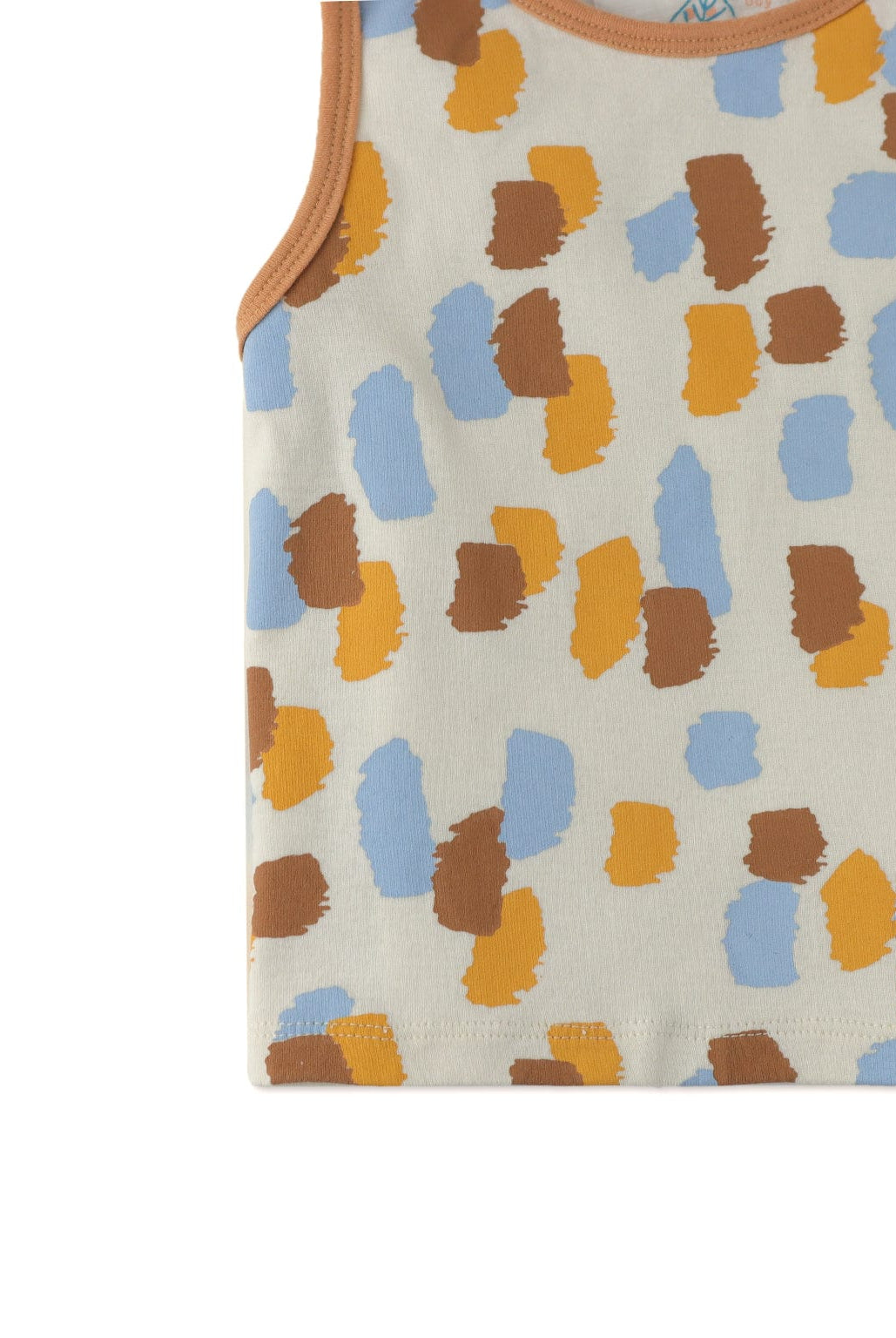 جينجرسنابس تيشيرت رضع ولادي بدون أكمام مطبوع بيج