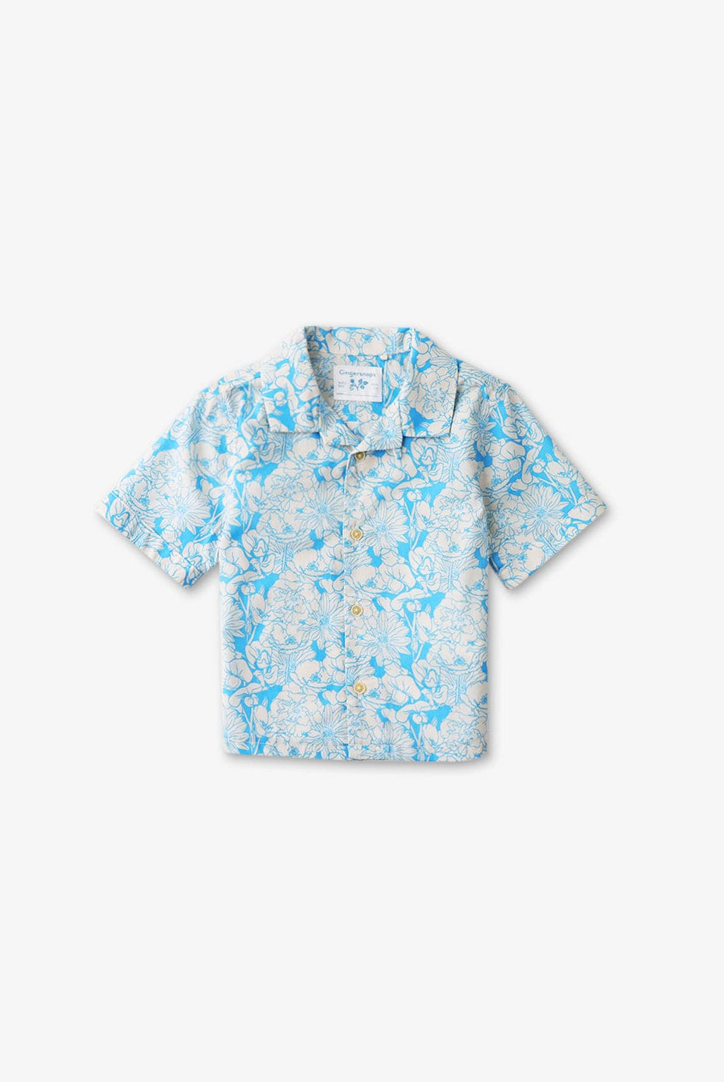 جينجرسنابس قميص رضع ولادي مشجر بأكمام قصيرة أزرق