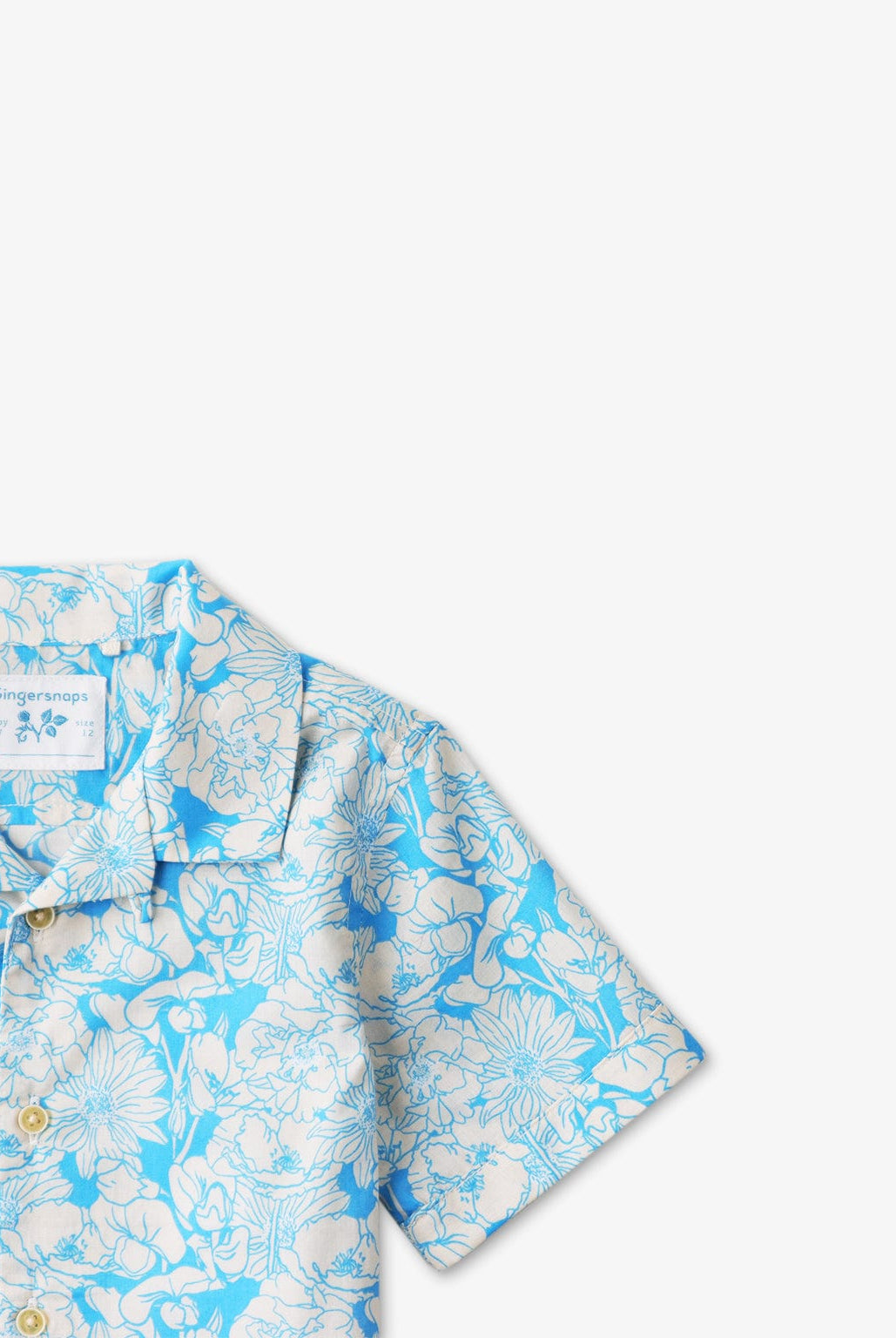 جينجرسنابس قميص رضع ولادي مشجر بأكمام قصيرة أزرق