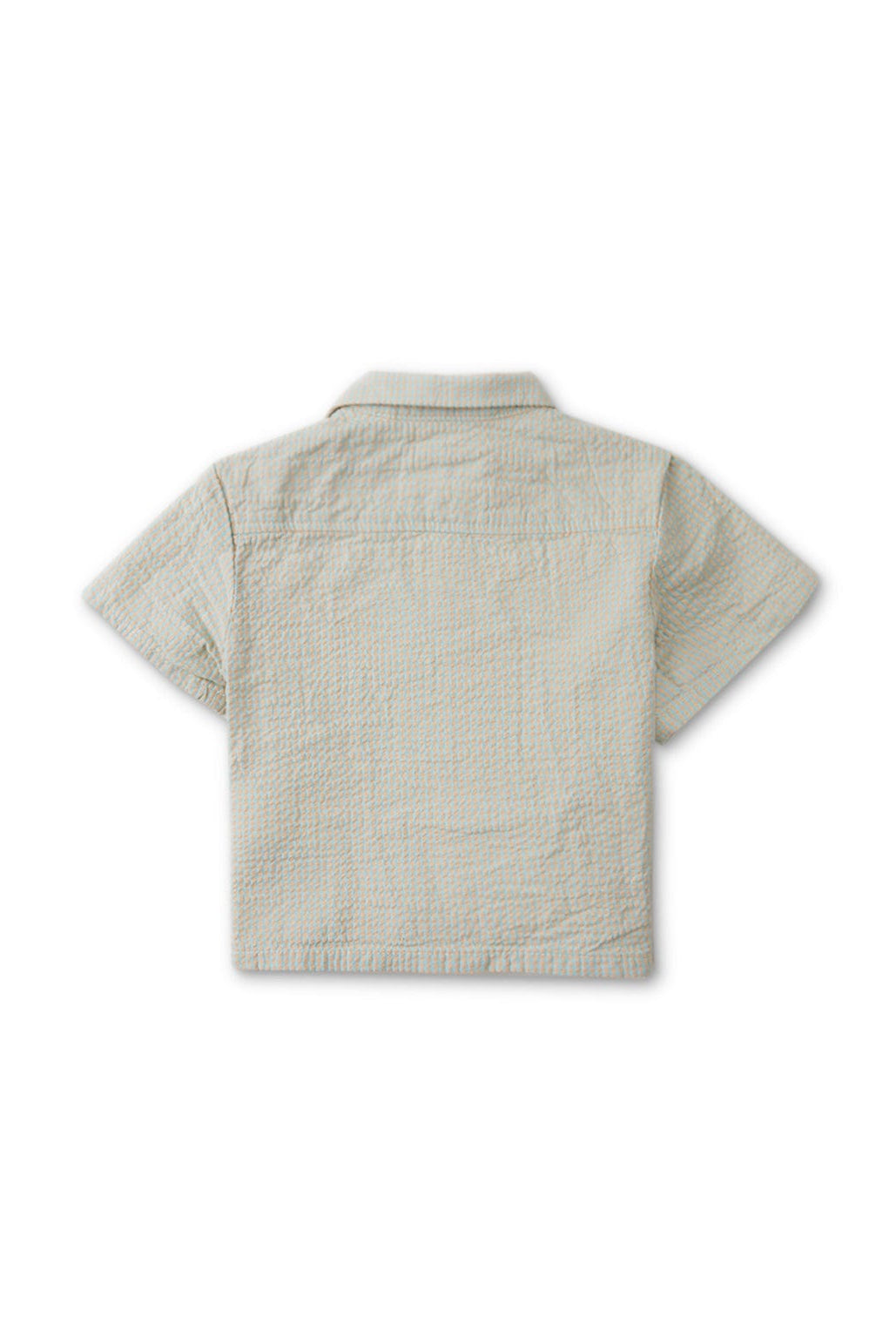 جينجرسنابس قميص بولو سادة بأزرار أمامية أطفال ولادي رضع نص كم أزرق فيروزي