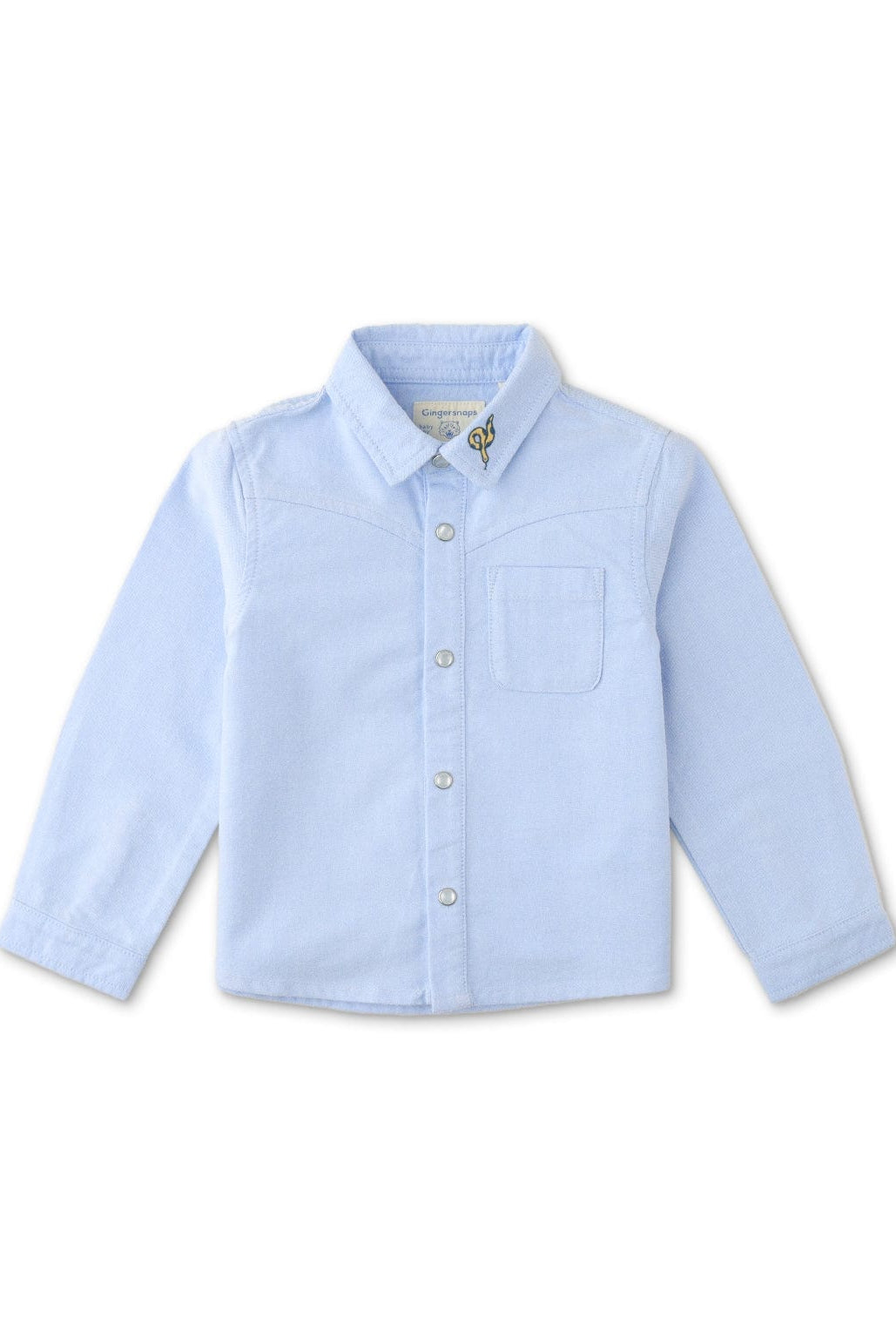 جينجرسنابس قميص ولادي اطفالي سادة بجيب عالجنب أزرق