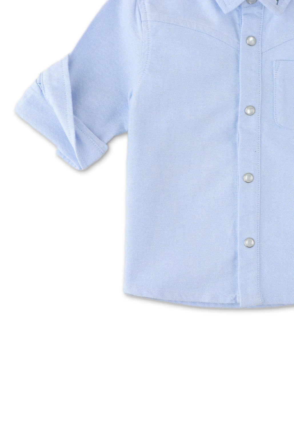 جينجرسنابس قميص ولادي اطفالي سادة بجيب عالجنب أزرق