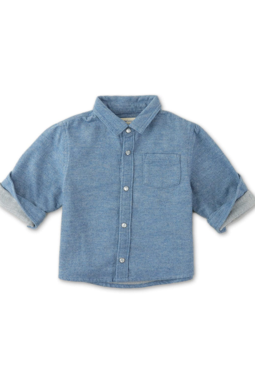 جينجرسنابس قميص ولادي اطفالي سادة كم قصير أزرق