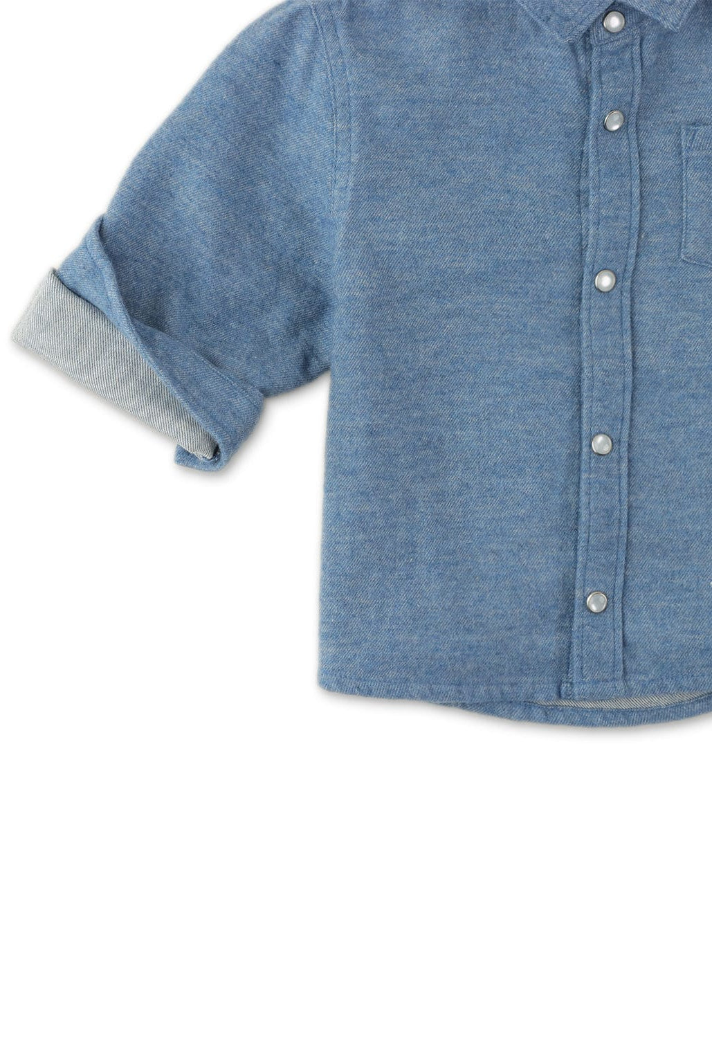 جينجرسنابس قميص ولادي اطفالي سادة كم قصير أزرق