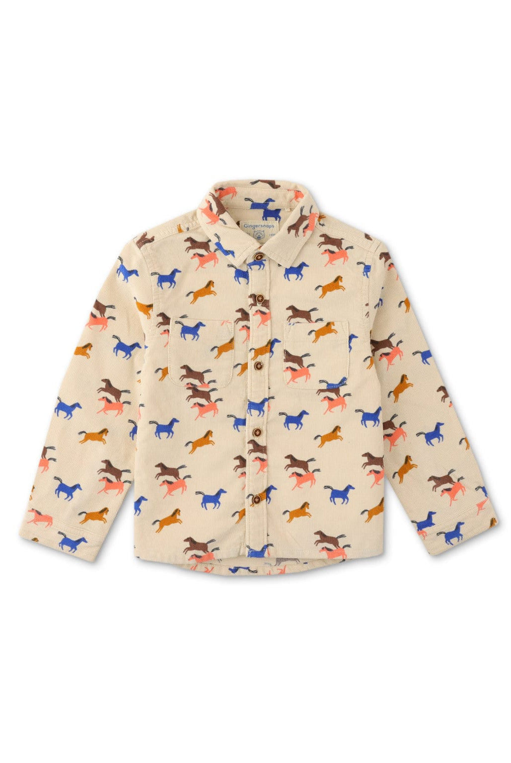 جينجرسنابس قميص ولادي اطفالي كمنقوش برسمة حصان بيج