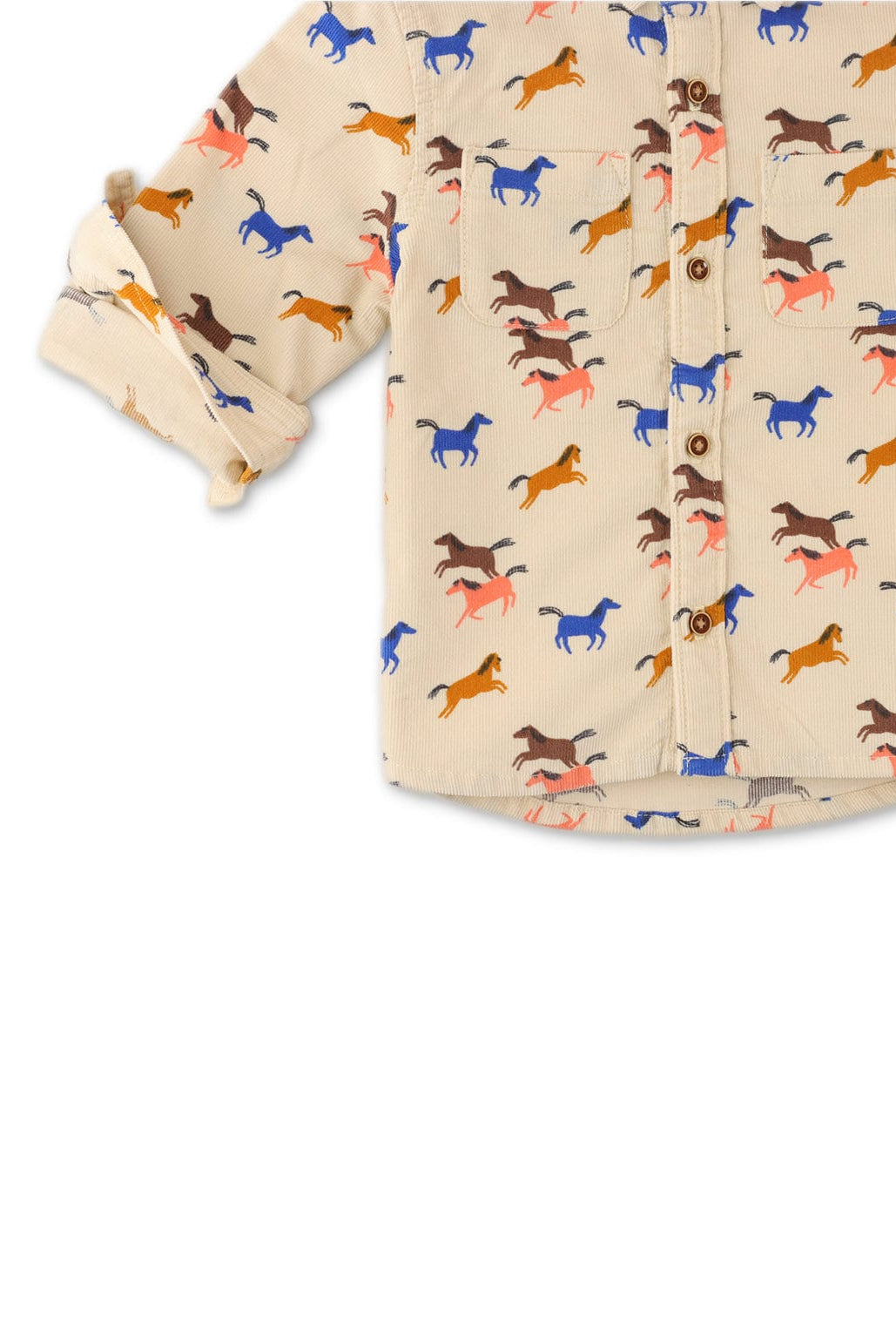 جينجرسنابس قميص ولادي اطفالي كمنقوش برسمة حصان بيج