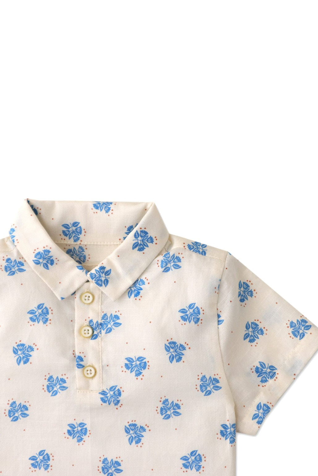 جينجرسنابس قميص منقوش بأزرار أمامية نص كم بيبي أولاد بيبي أولاد أوف وايت