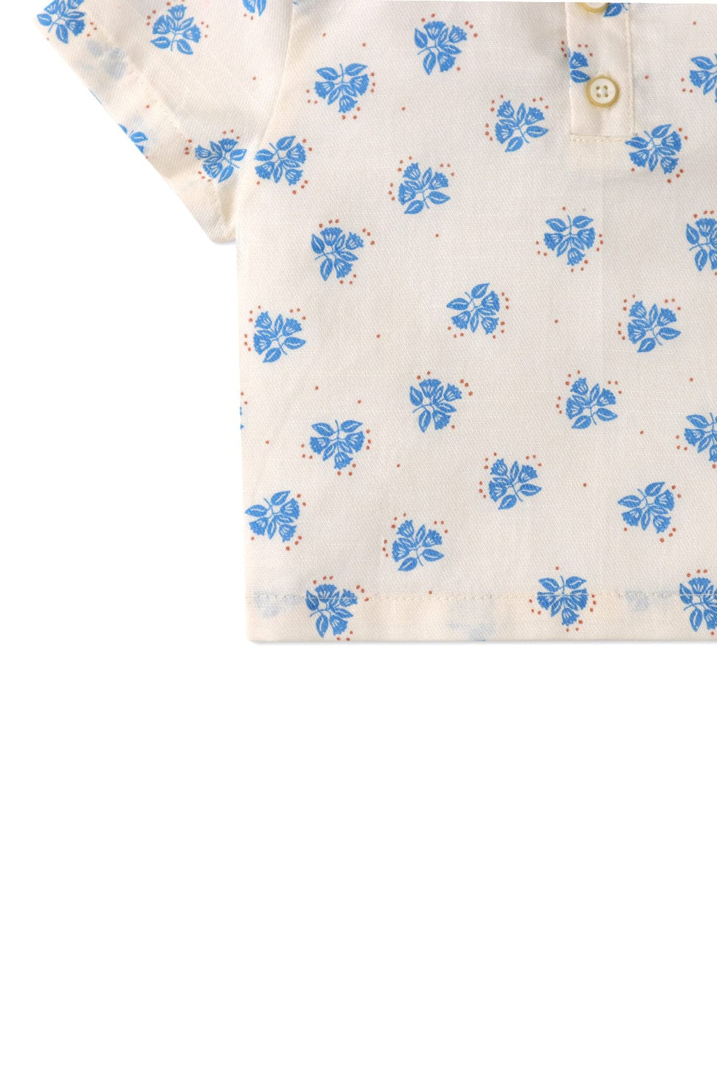 جينجرسنابس قميص منقوش بأزرار أمامية نص كم بيبي أولاد بيبي أولاد أوف وايت