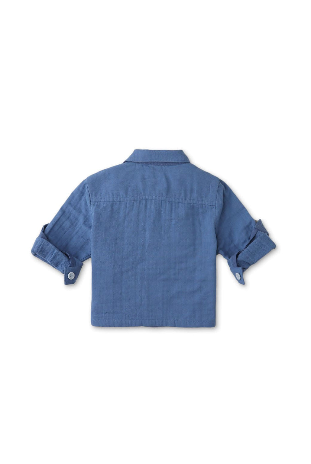 جينجرسنابس قميص بولو منسوج للأولاد الرضع كم طويل أزرق