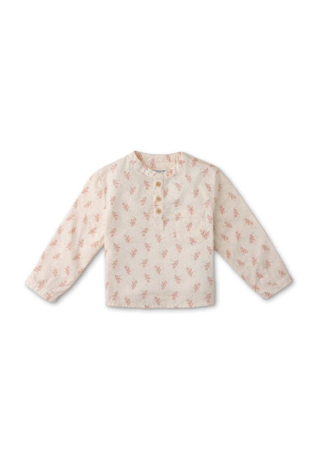 جينجرسنابس قميص بولو منسوج للأولاد الرضع بأزرار أمامية كم طويل بيج