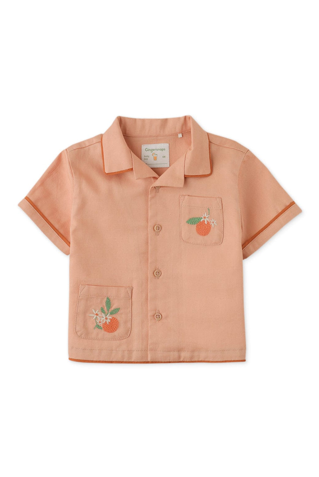 جينجرسنابس قميص بولو بيبي ولاد بأزرار أمامية وجيب أمامي