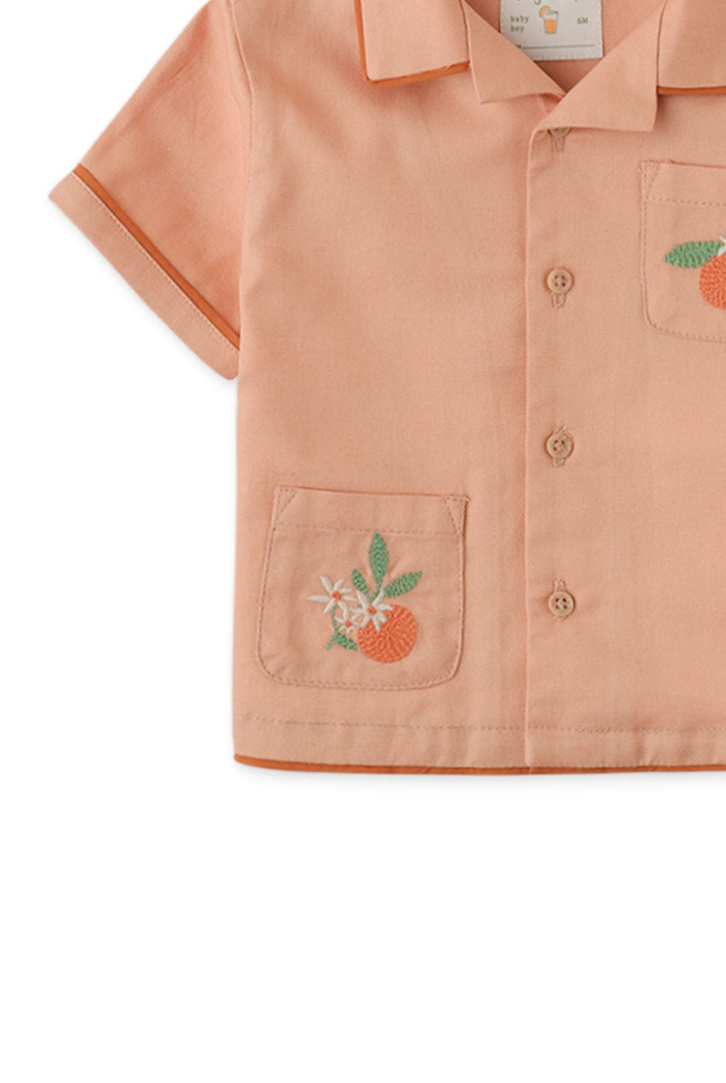 جينجرسنابس قميص بولو بيبي ولاد بأزرار أمامية وجيب أمامي