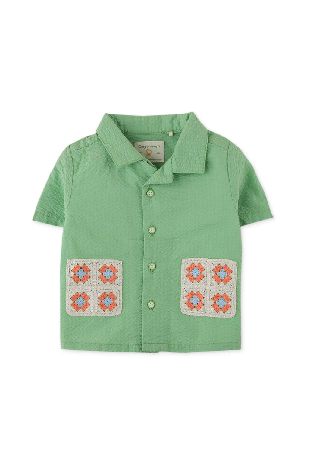 جينجرسنابس قميص بولو بيبي ولاد بتطريز جانبي مميز بأزرار أمامية