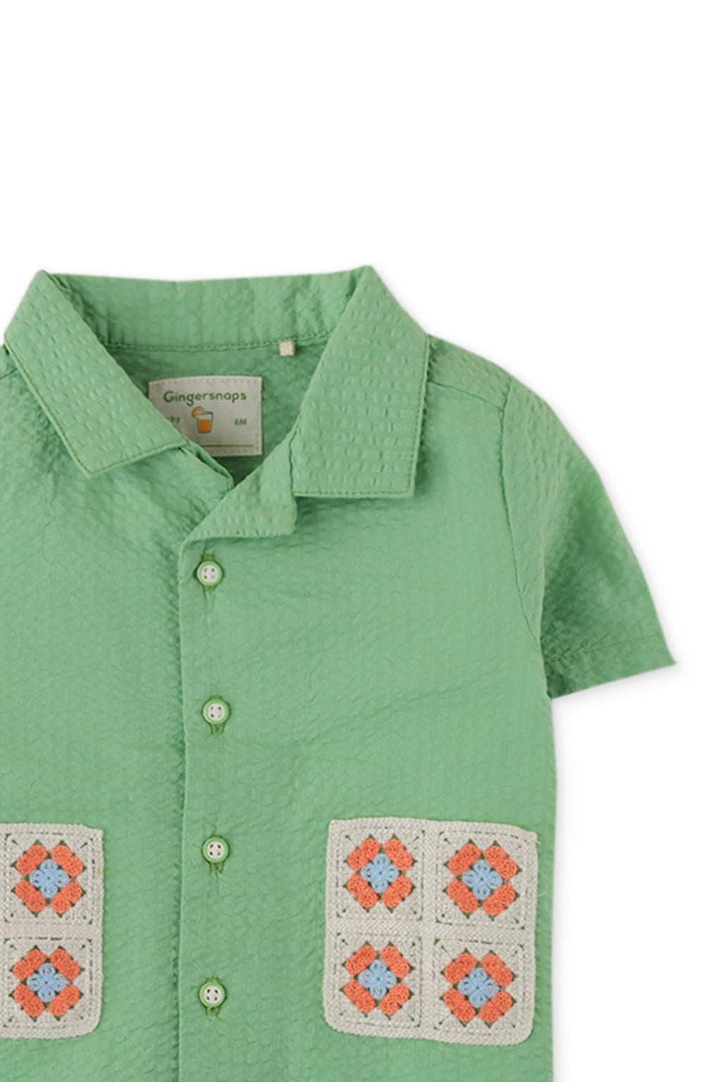 جينجرسنابس قميص بولو بيبي ولاد بتطريز جانبي مميز بأزرار أمامية
