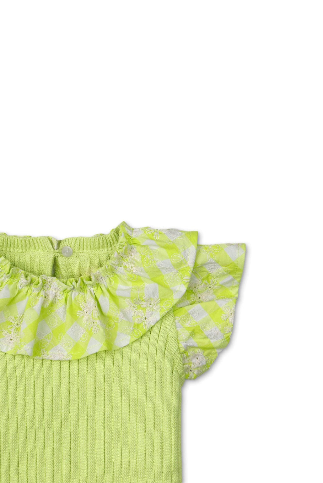 جينجرسنابس بلوزة بناتي رضع خضراء نص كم منقوش أخضر