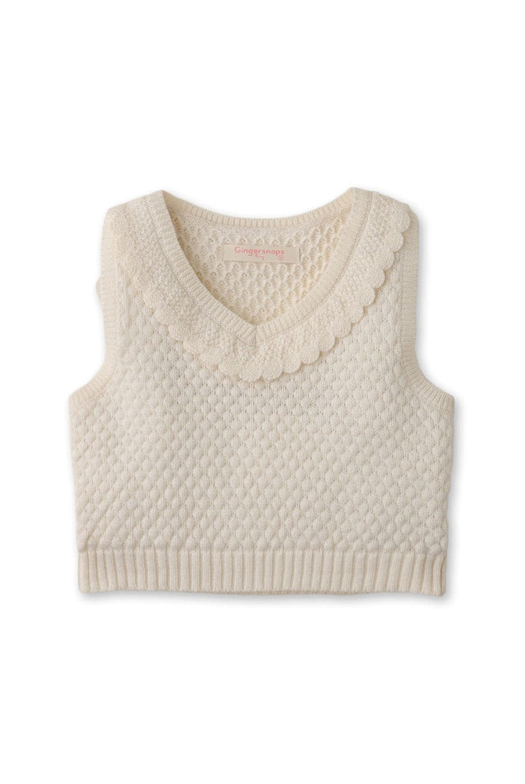 جينجرسنابس بلوزة بناتي رضع أبيض سادة مضلعة كت أبيض