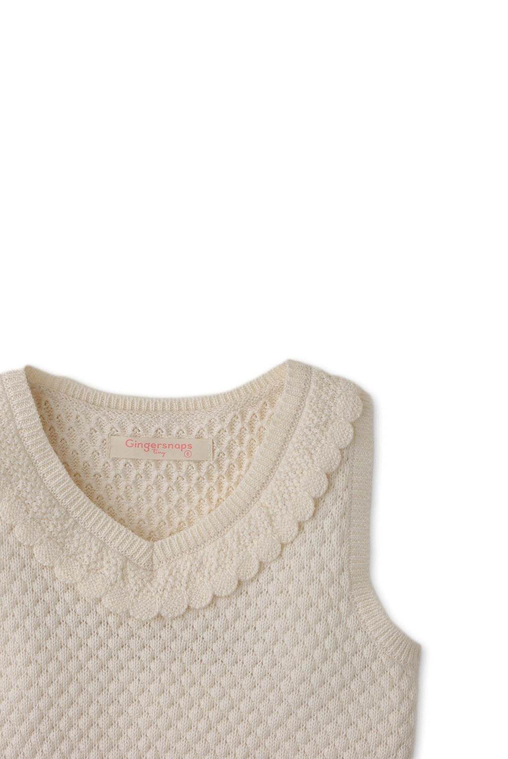 جينجرسنابس بلوزة بناتي رضع أبيض سادة مضلعة كت أبيض