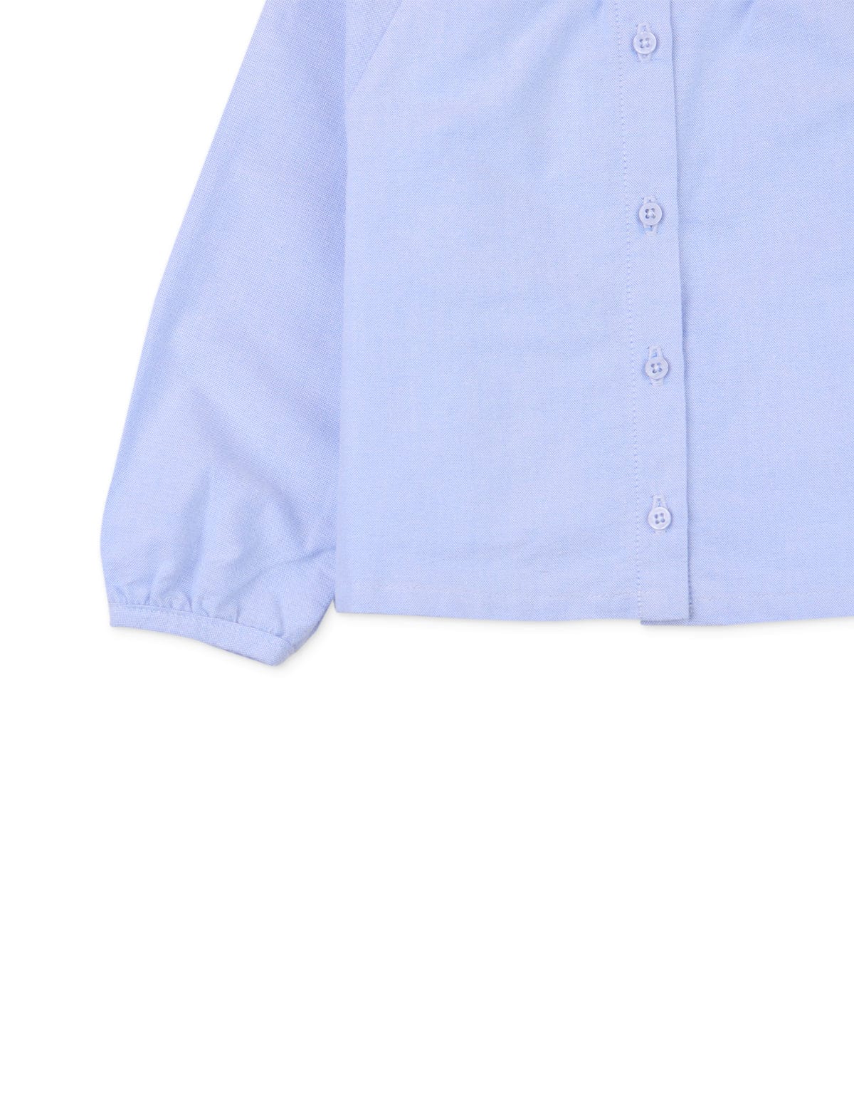 جينجرسنابس بلوزة بناتي رضع سادة بكم طويل ياقة منقوشة أزرق