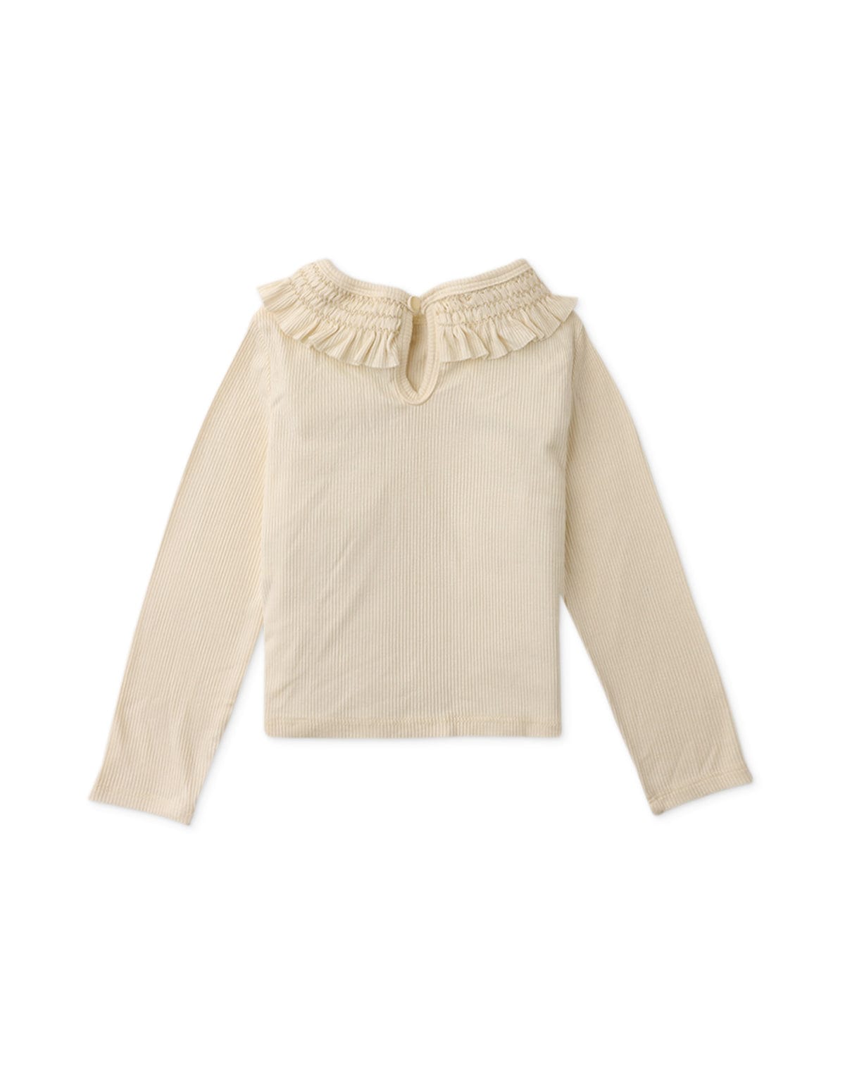 جينجرسنابس بلوزة بناتي رضع مزخرفة عالصدر كم طويل بيج