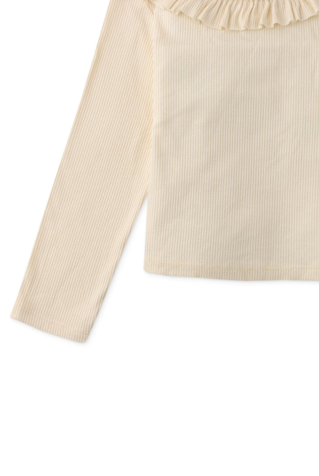 جينجرسنابس بلوزة بناتي رضع مزخرفة عالصدر كم طويل بيج