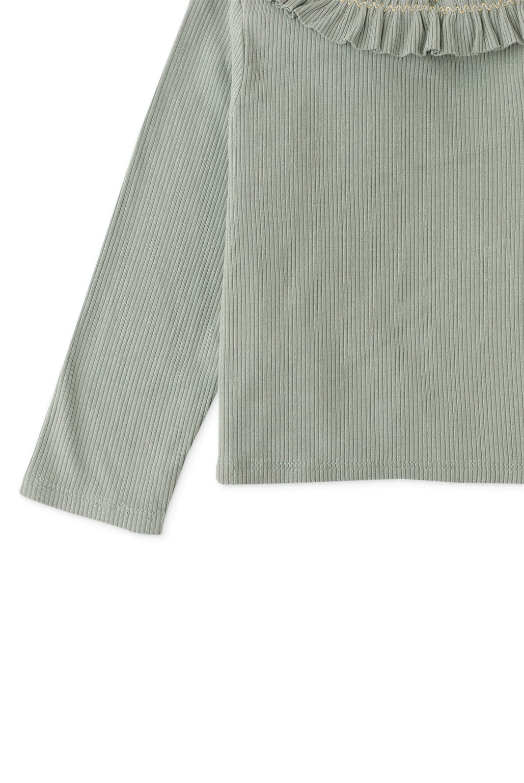 جينجرسنابس بلوزة بناتي رضع مزخرفة عالياقة كم طويل أخضر