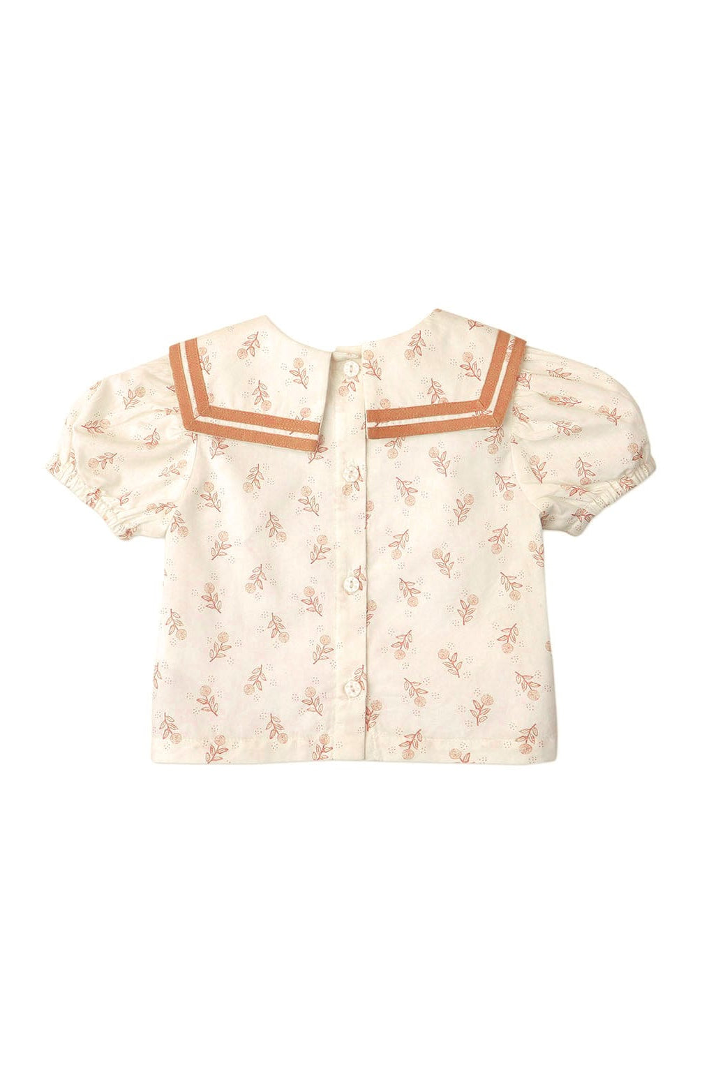 جينجرسنابس بلوزة منقوشة بف بياقة مخططة بناتي رضع أوف وايت